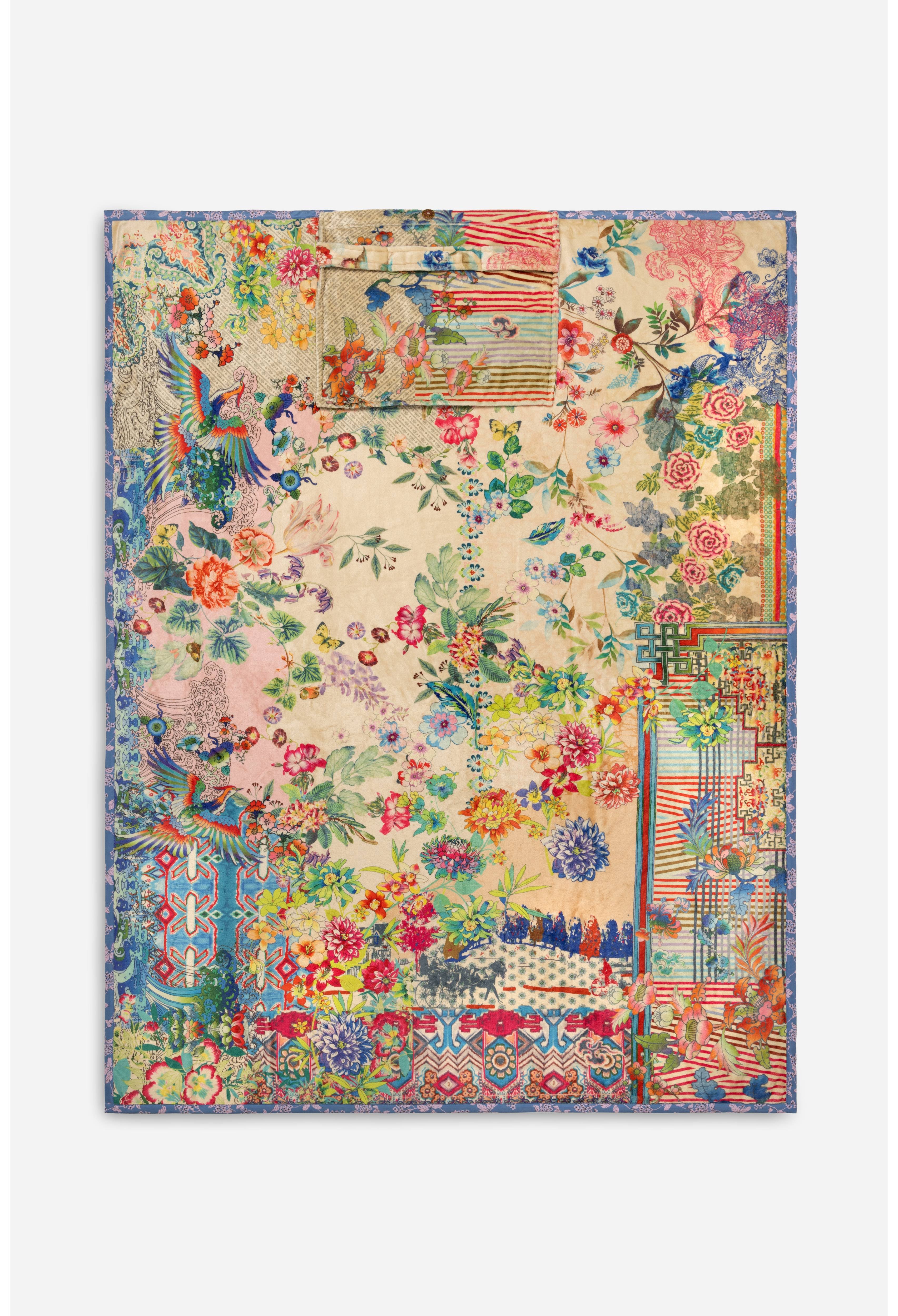 Johnny Was Dreamer Travel Reversible Throw Blanket - Multi