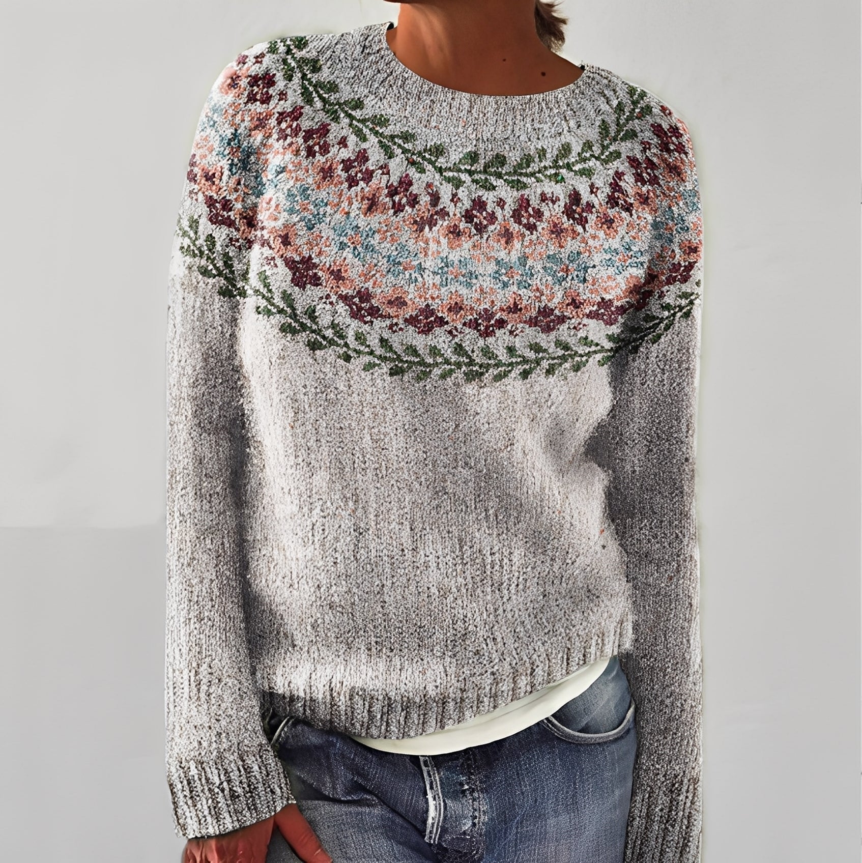 Heather - Pull classique à motif pour femme