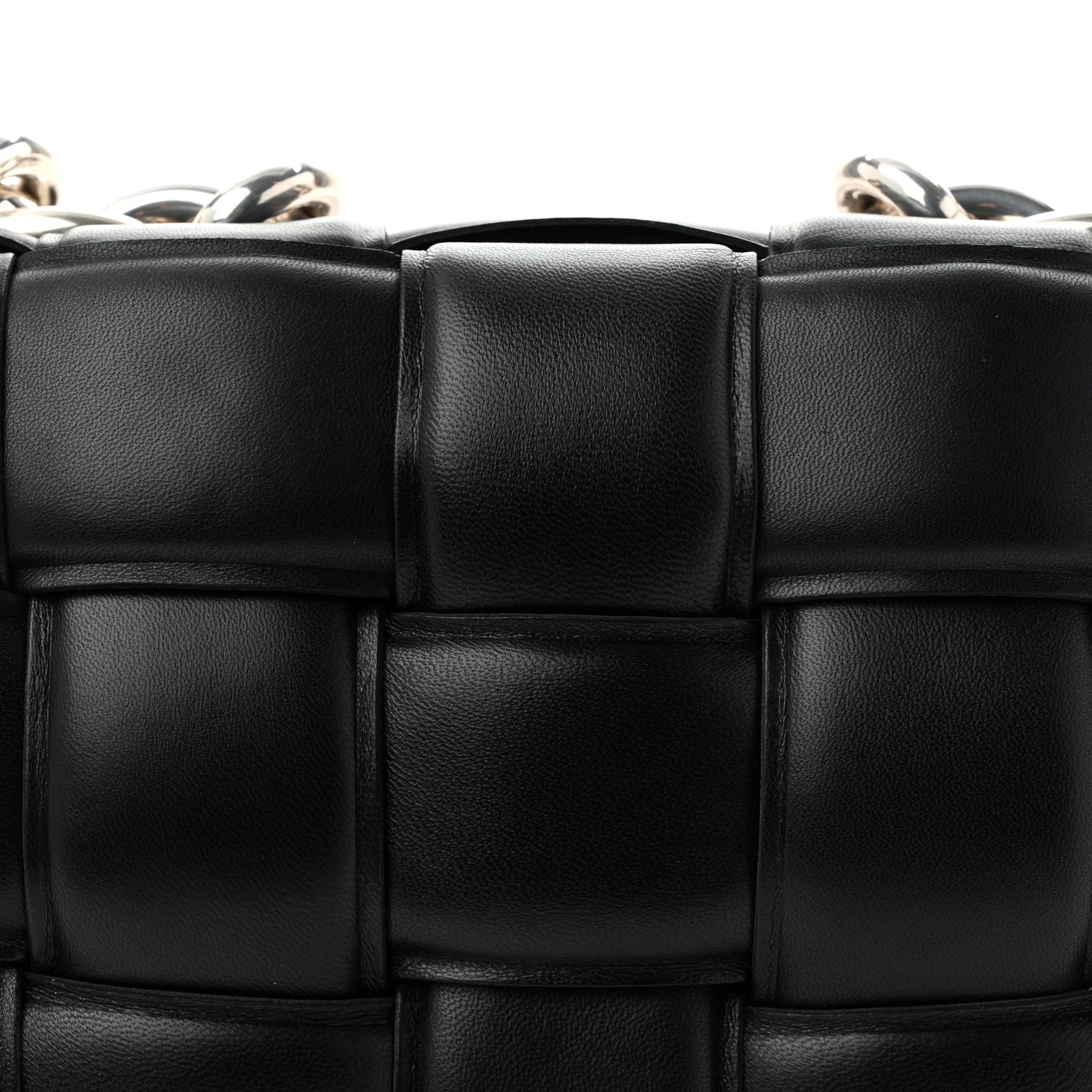Lambskin Maxi Intreccio Padded Chain Cassette Crossbody Bag Black
