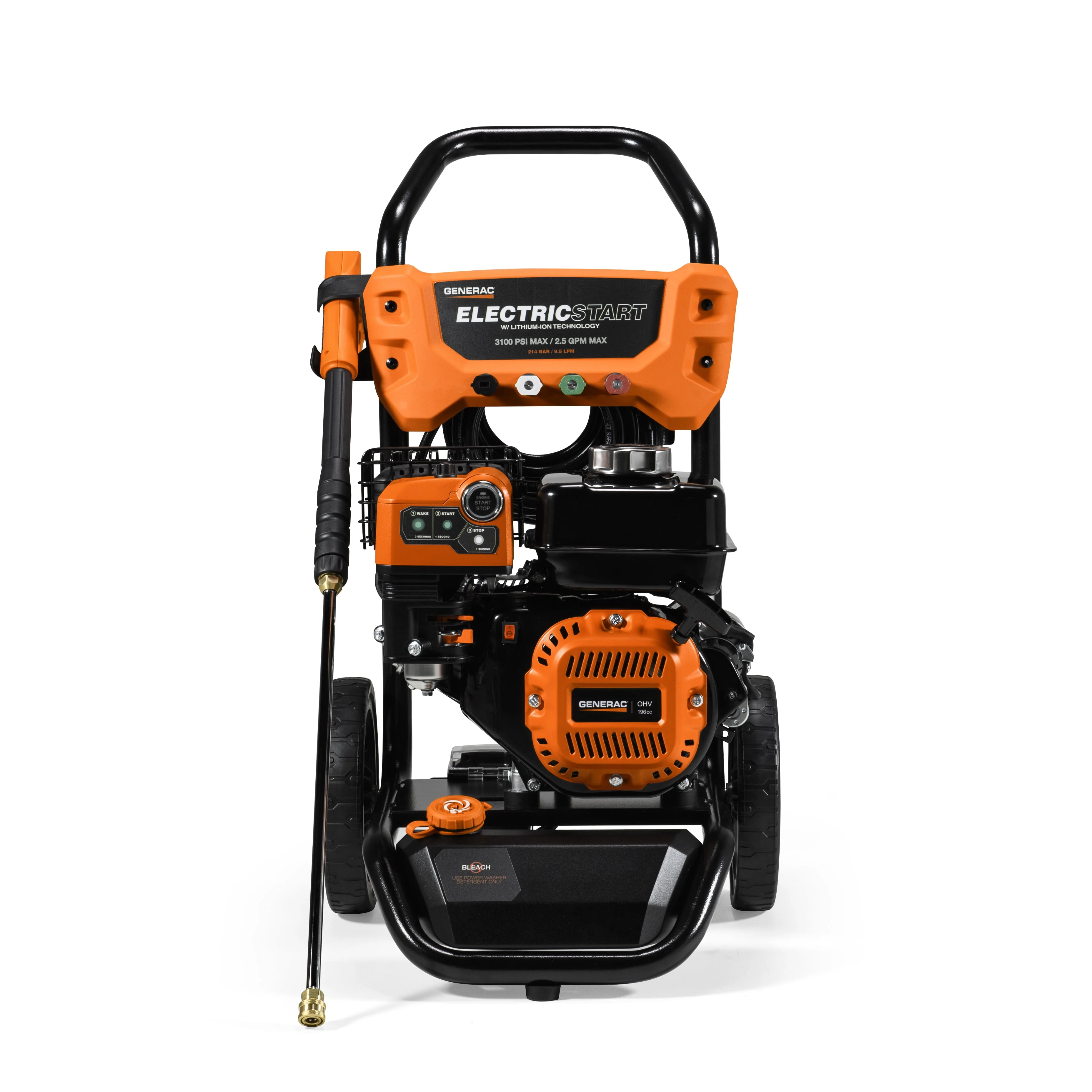 Generac 8894 3100 PSI 2.5GPM Electric Start Gas Powered Residential Pressure Washer