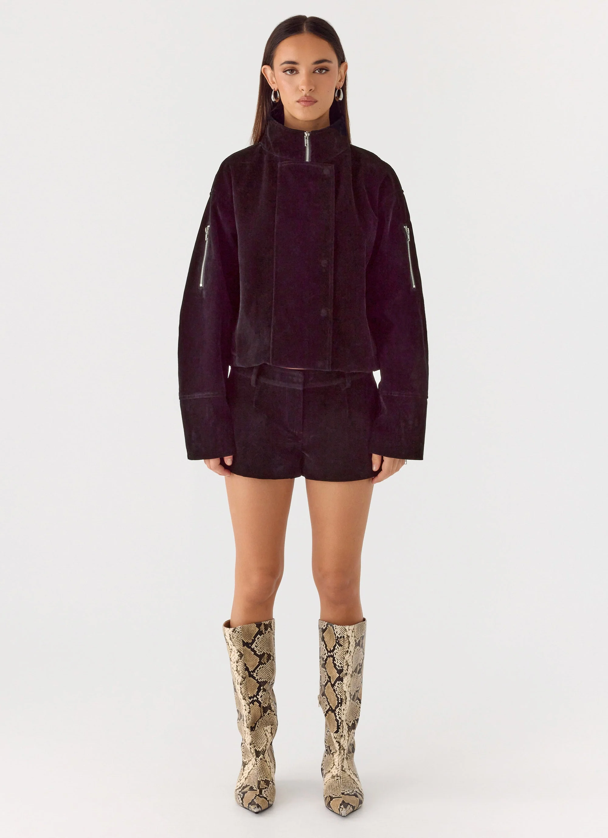 Jeremy Faux Suede Shorts - Black