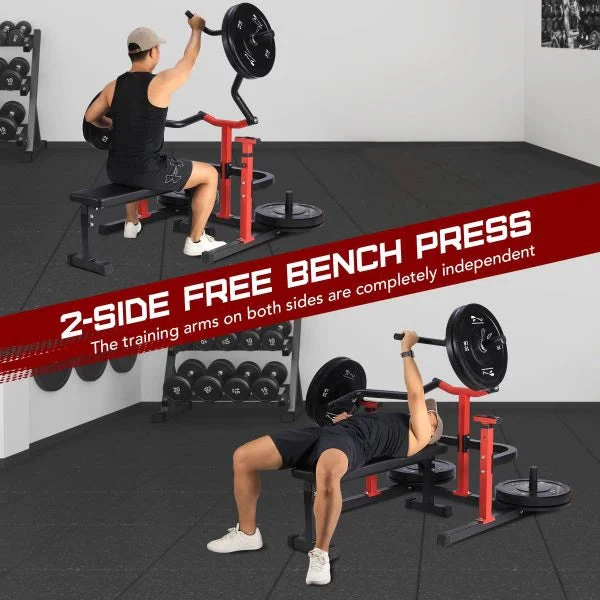 Chest Press Machine, 1050LBS Capacity, Independent Converging Arms, Weight Bench Press with Adjustable Flat Bench for Upper Body Workouts,…