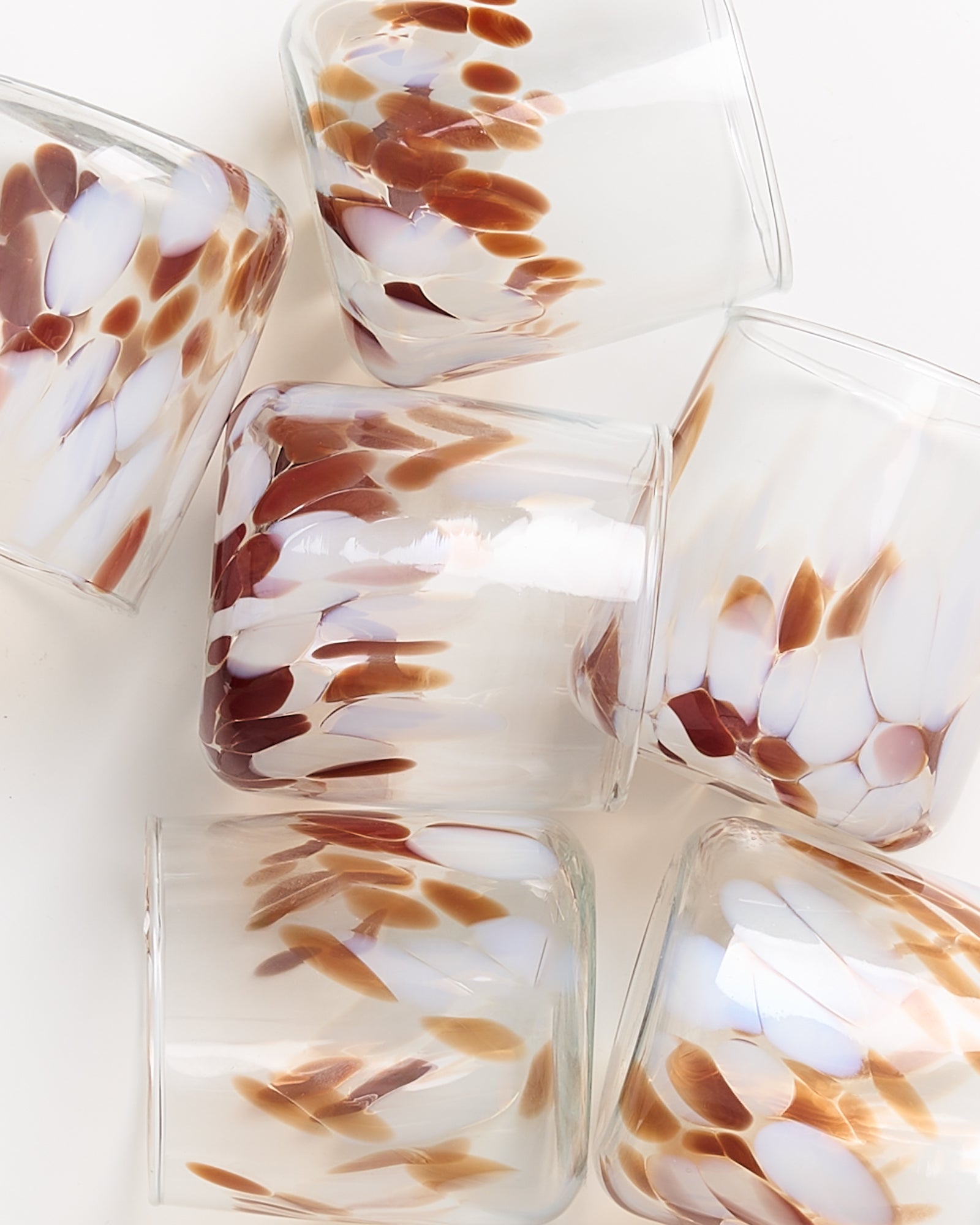 ALEGRIA - SMALL GLASS AMBER SAND SET OF 6