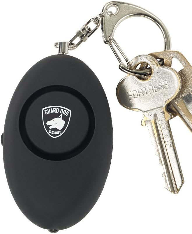 Guard Dog Security Personal Panic Alarm, Keychain, LED Light, 120 Decibels, Rubberized Body, Quick Pull Alarm