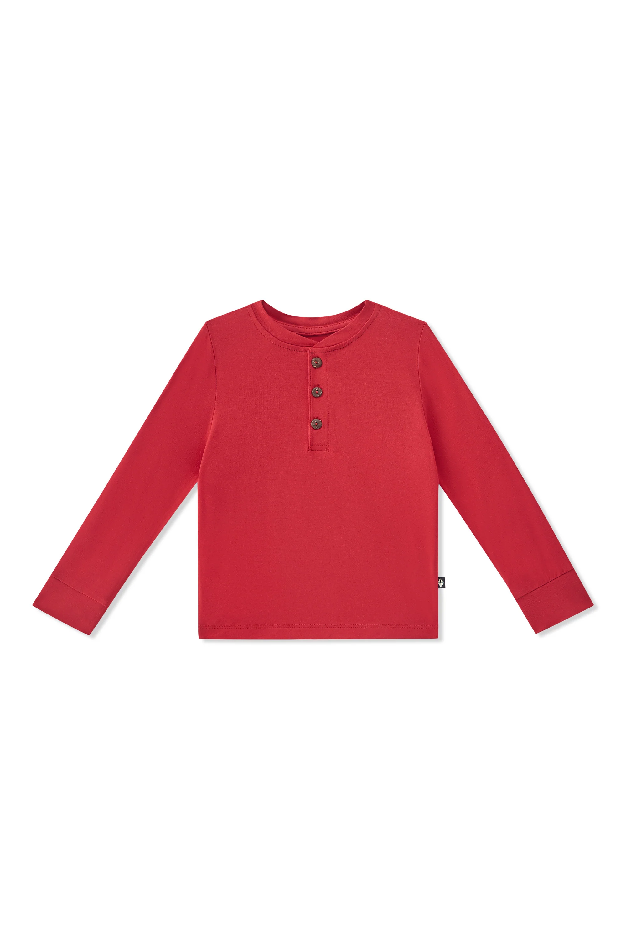 Long Sleeve Toddler Henley Tee in Cardinal