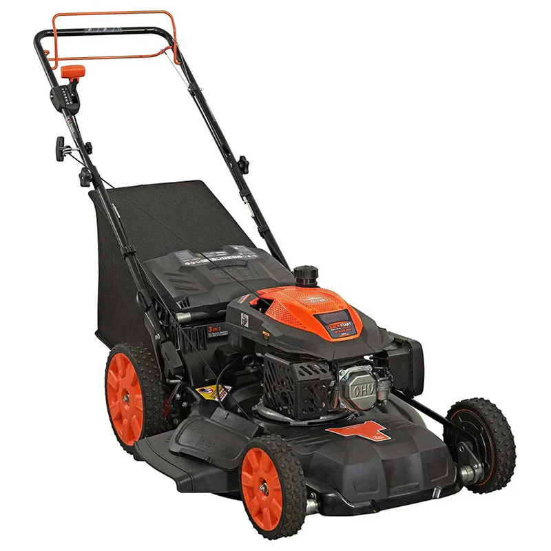 Tondeuse à gazon autotractée à essence 3 en 1 YG2860 22″ 201cc avec transmission à variation continue et grandes roues