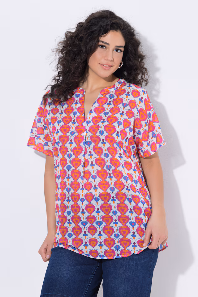 Printed Split Neck Blouse