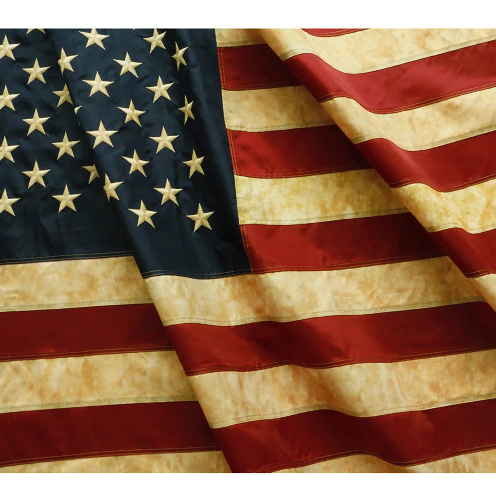 Anley Vintage Style Tea Stained American US Nylon Flag Antiqued USA Flags 3x5 ft