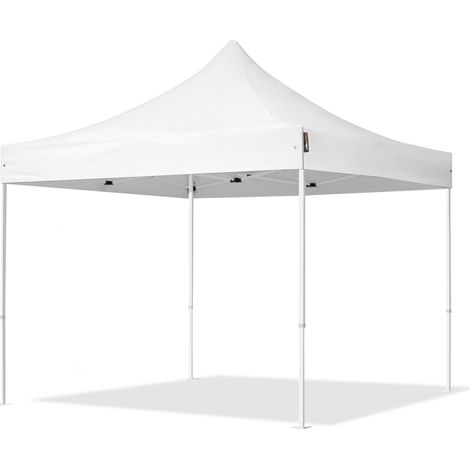 Carpasol – Tente pliante 3x3 m – Barnum pliant en acier 100% – 3 hauteurs réglables – Bâche polyester épais résistante aux UV – Abri réception blanc