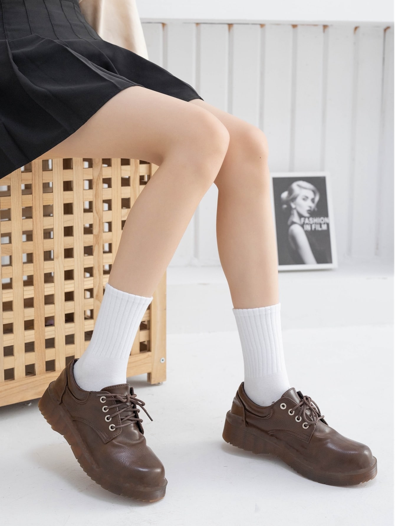 Chaussettes montantes unies