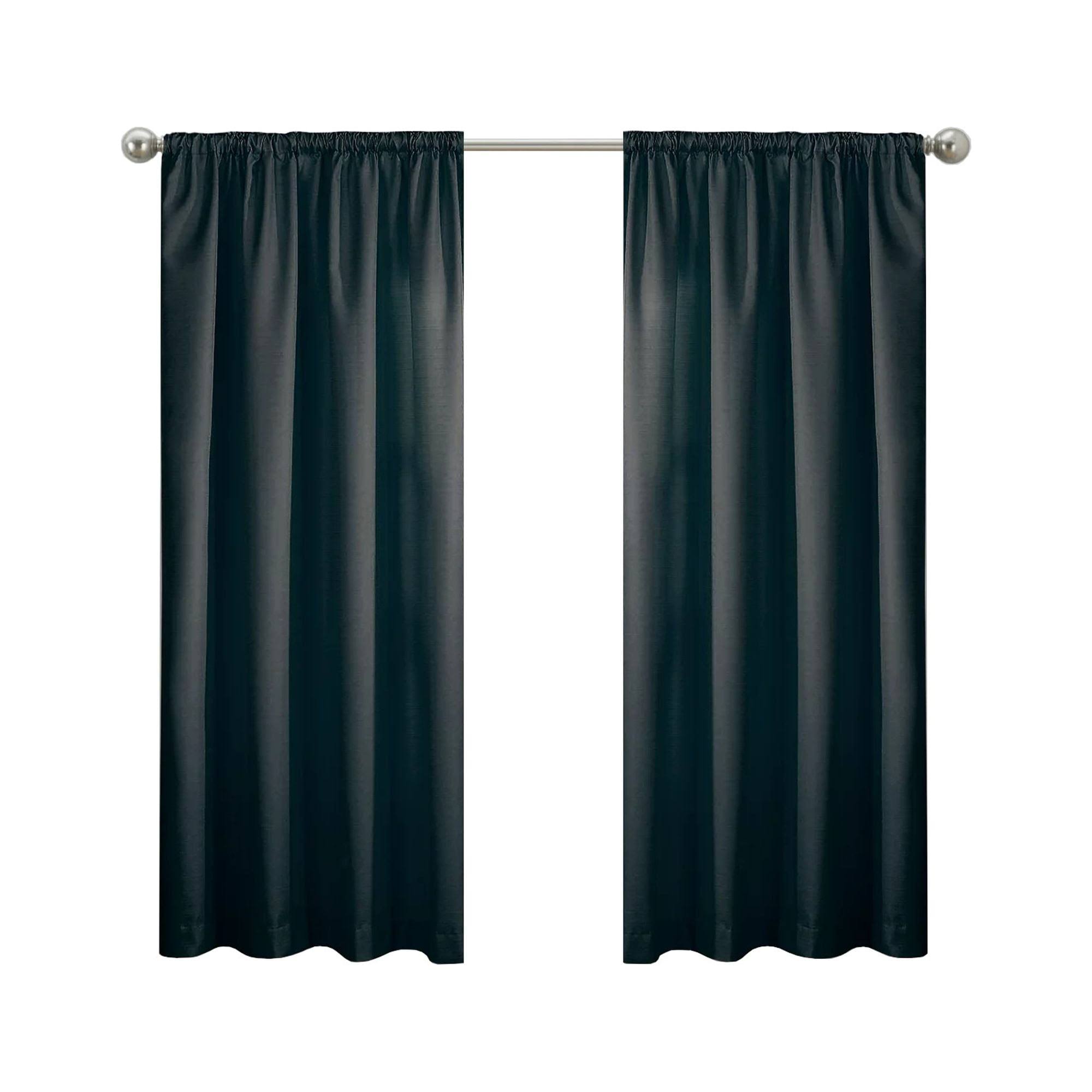 Eclipse Draft Stopper Window Curtain Panel, Size: 42 x 63, Black