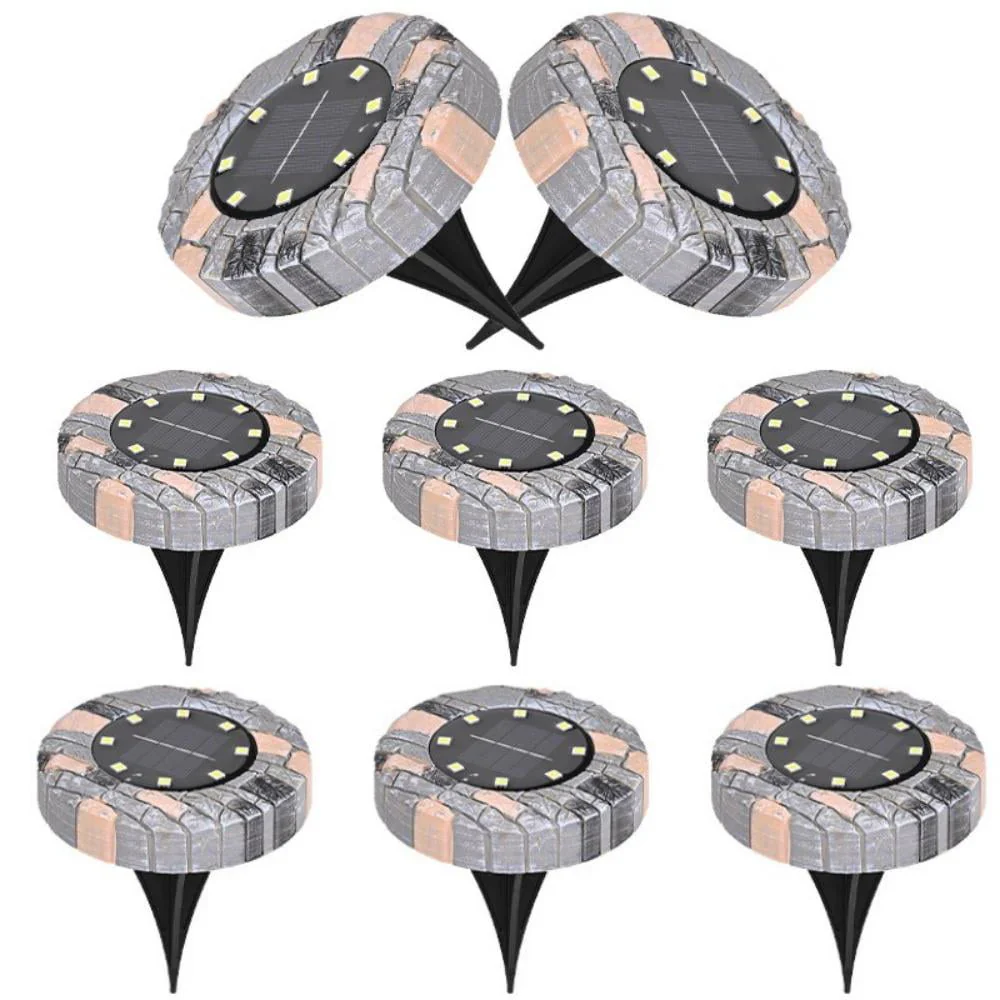 Maraawa 8 Pack LED Rock Lights Solar Ground Lights Garden Lights Solar Powered Solar Lights Outdoor Pathway Lights Lawn Lights for Gardens White