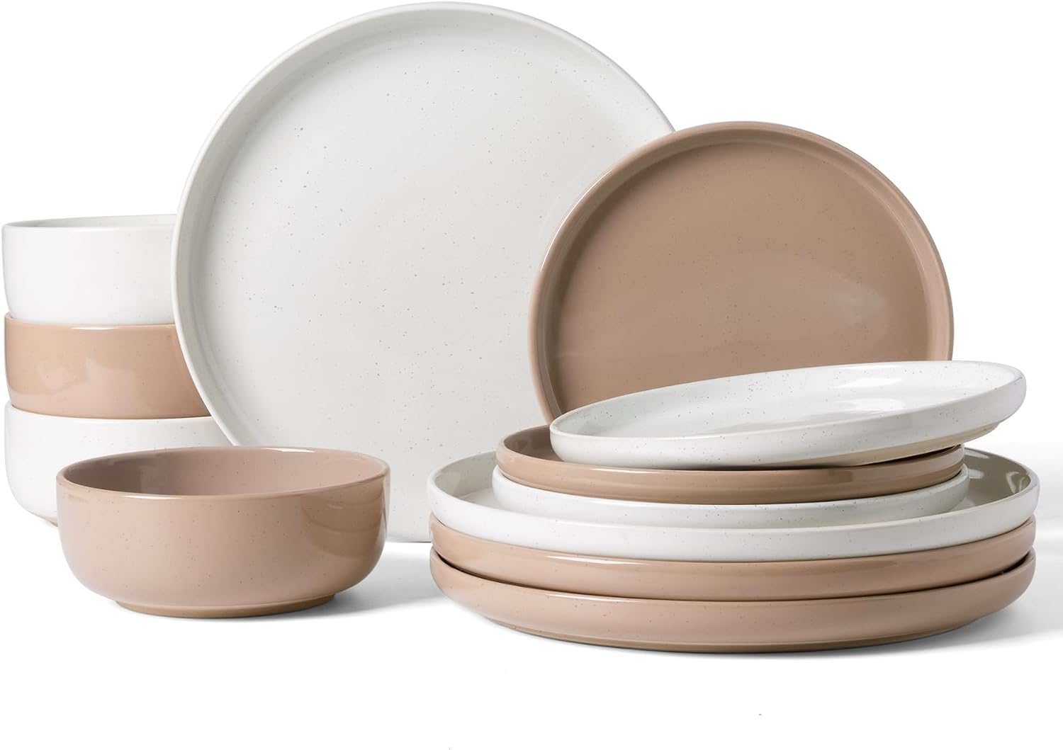 Famiware Milkyway 12-Piece Stoneware Dinnerware Set, White