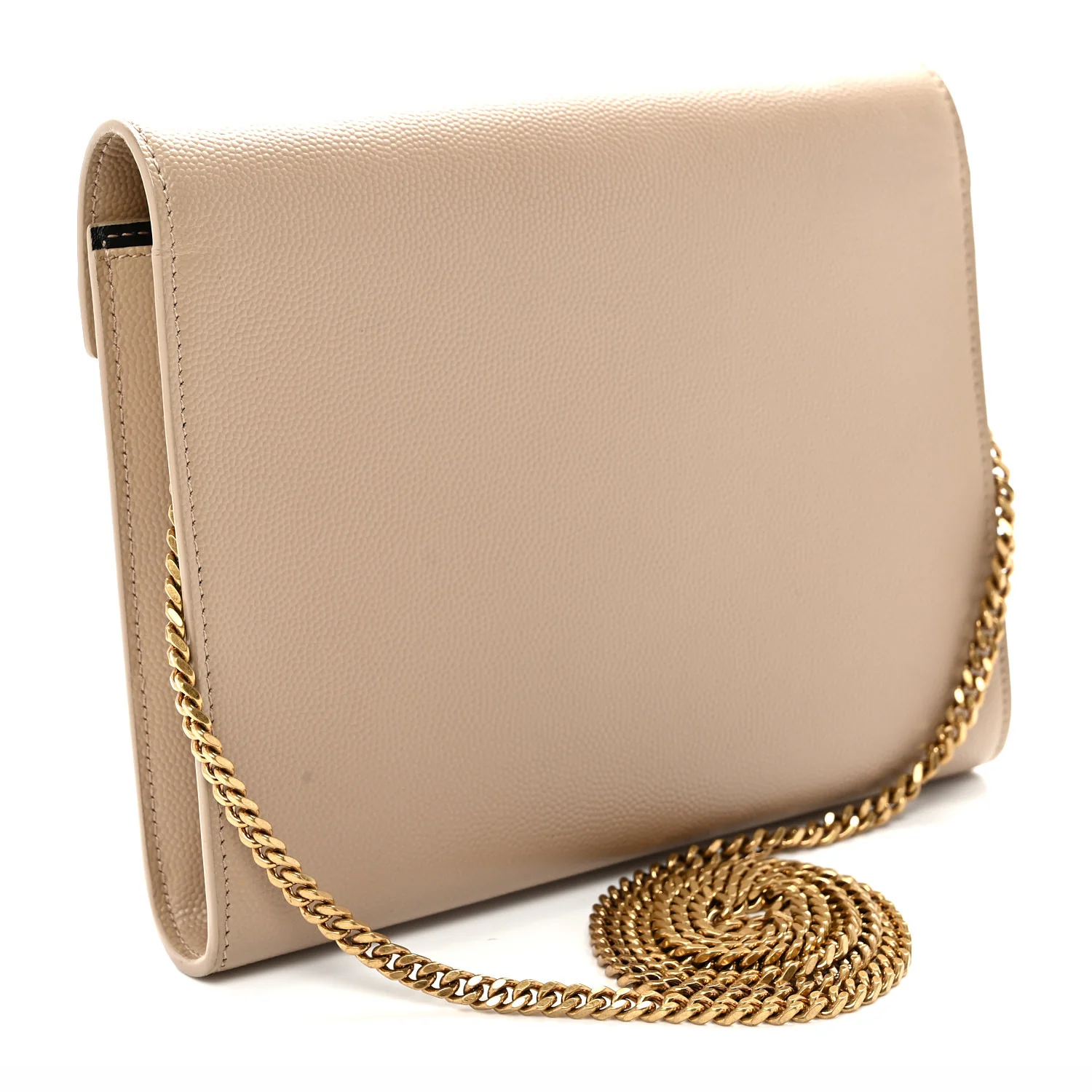 Grain De Poudre Monogram Cassandra Chain Wallet Dark Beige