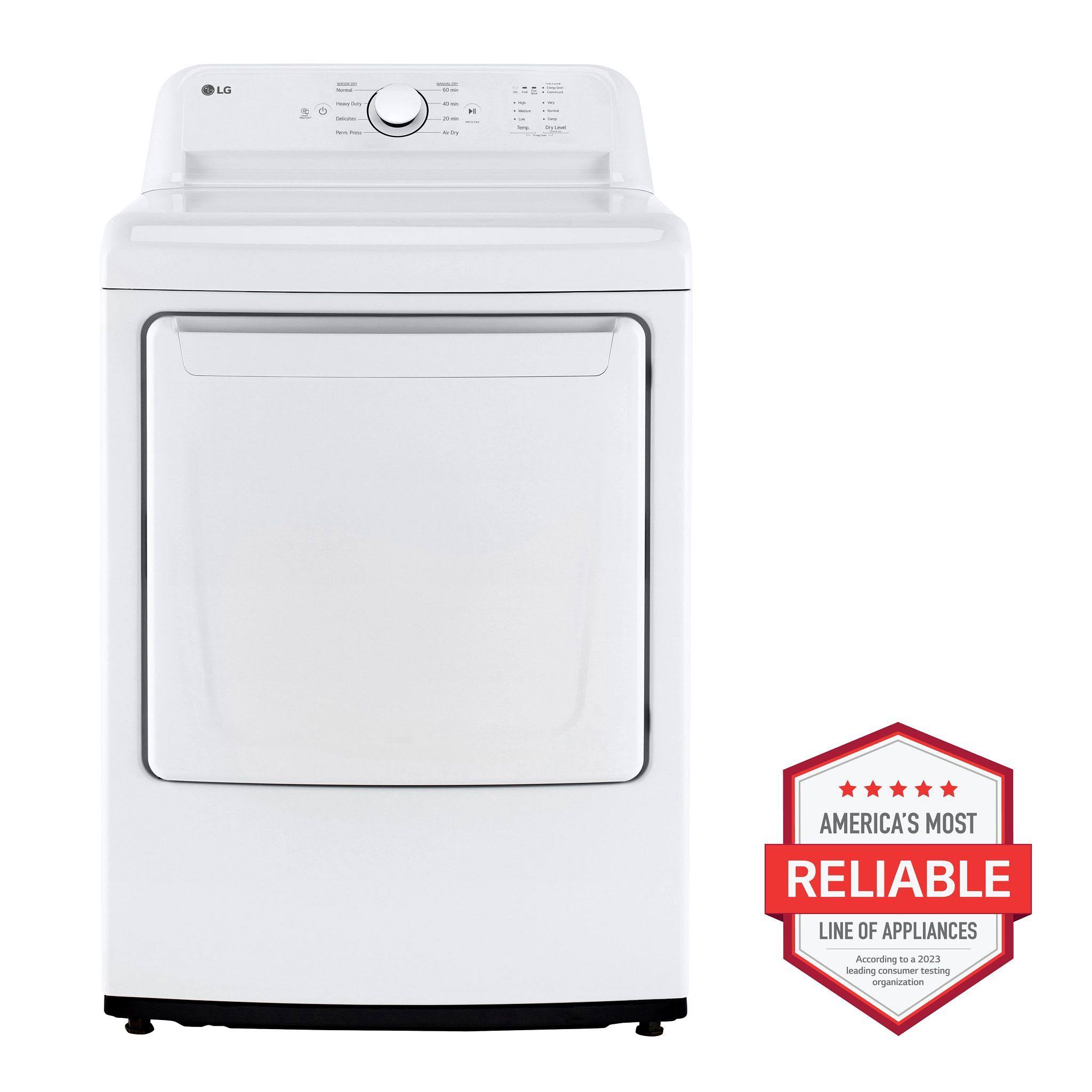 LG 7.3 Cu. ft. Ultra Large Capacity Rear Control Electric Energy Star Dryer with Sensor Dry White