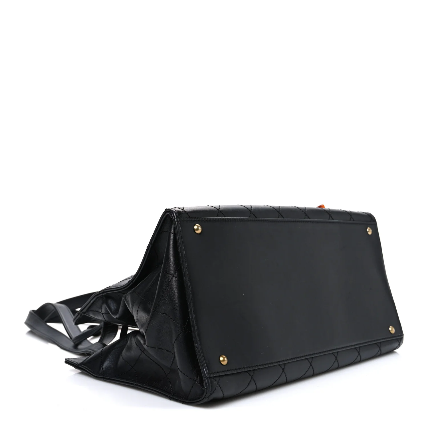 Lambskin Diamond Stitched Shoulder Bag Black