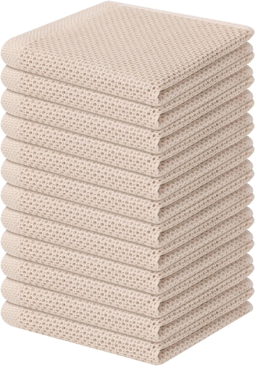 Homaxy 100% Cotton Waffle Weave Kitchen Dish Cloths 6-Pack, Dark Grey