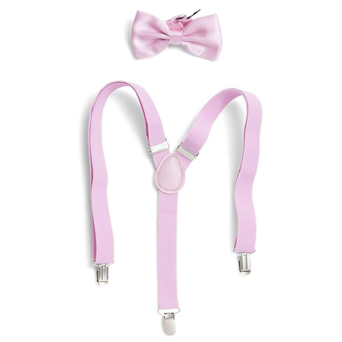 Bretelles fantaisie unies avec noeud papillon (3 modèles)
