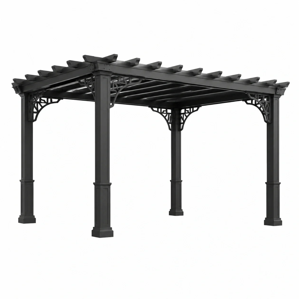 Pergola de jardin en aluminium noir avec structure autoportante - 2026