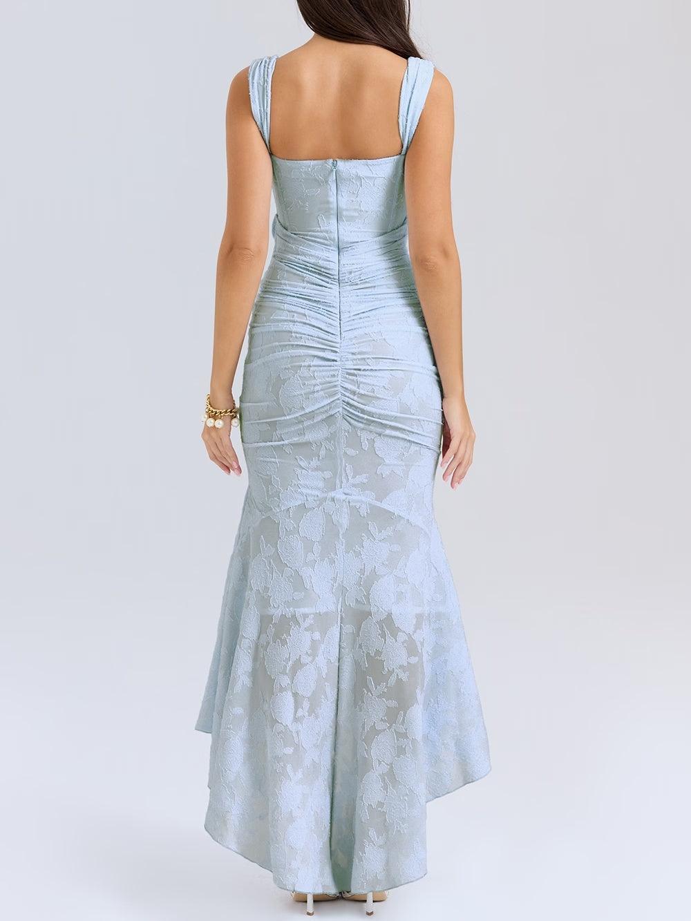 Robe Maxi Fleurie Bleuets