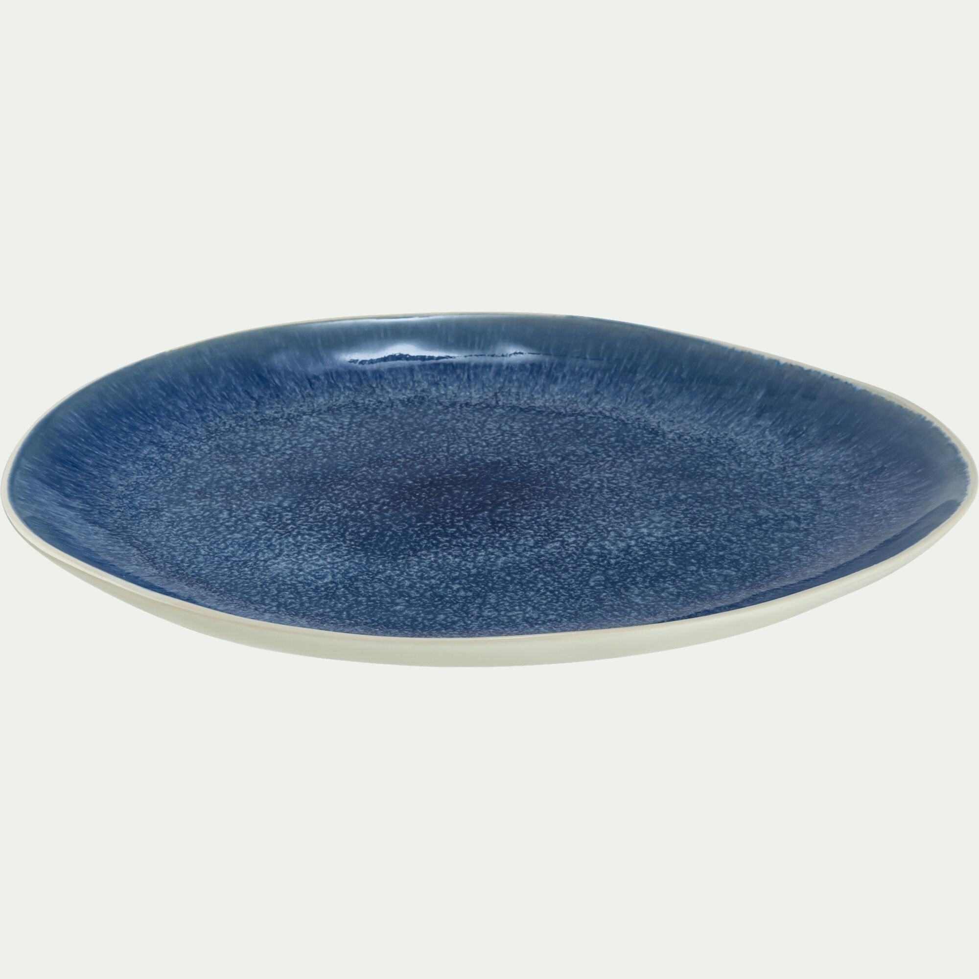 BLUE - Plat de présentation en grès 34x29cm - bleu