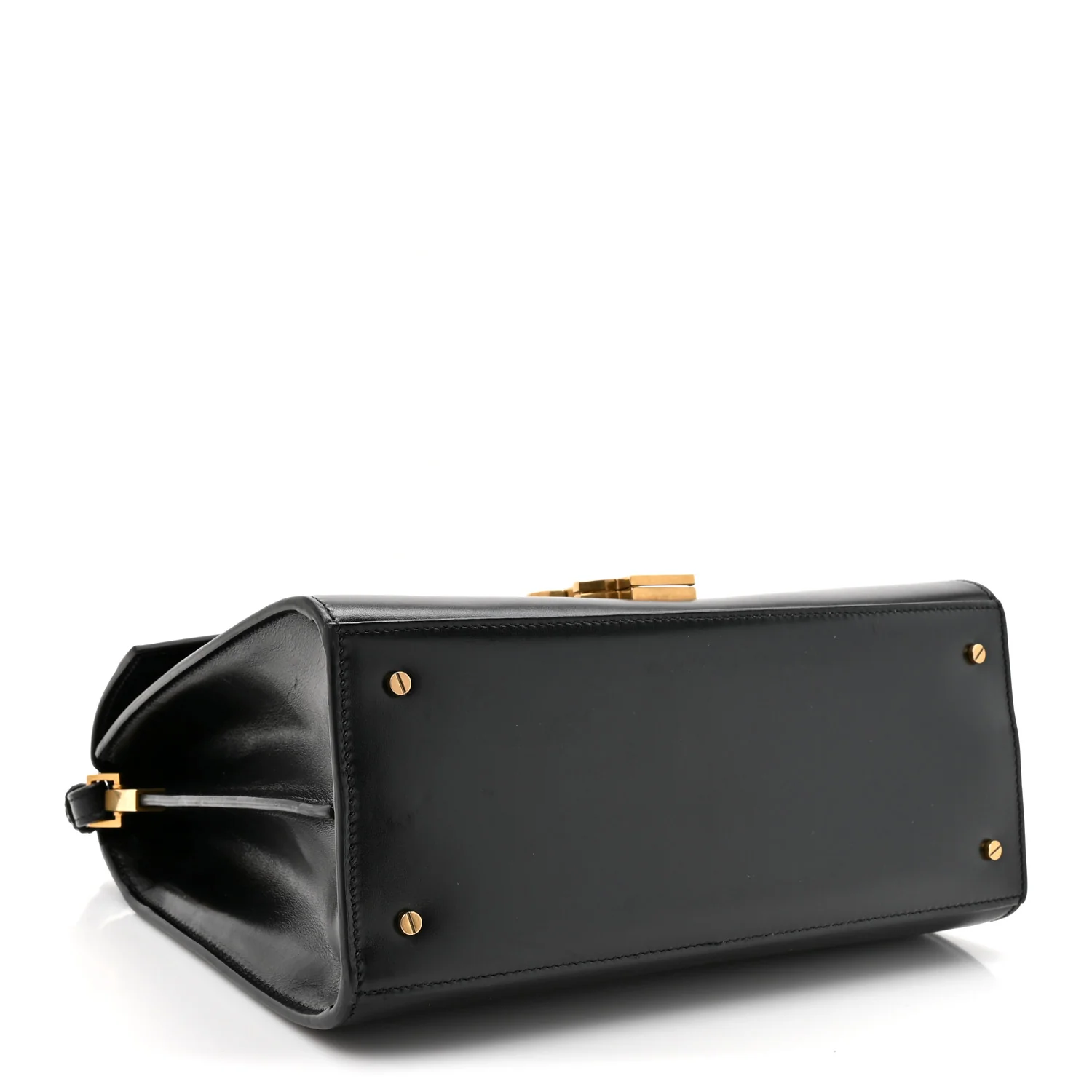 Smooth Calfskin Medium Classic Monogram Cassandra Top Handle Black