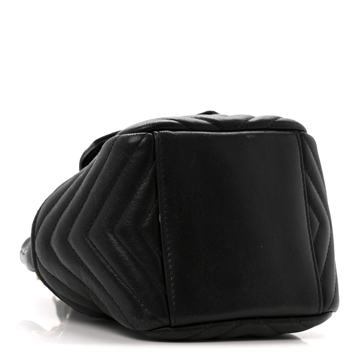 Lambskin Matelasse Monogram Joe Nano Bucket Bag Black