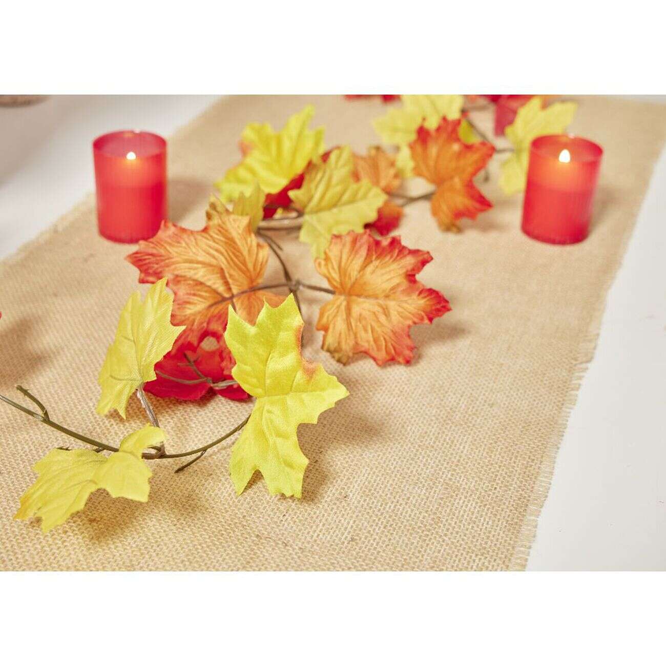 Guirlande artificielle automne feuilles de chêne L180cm