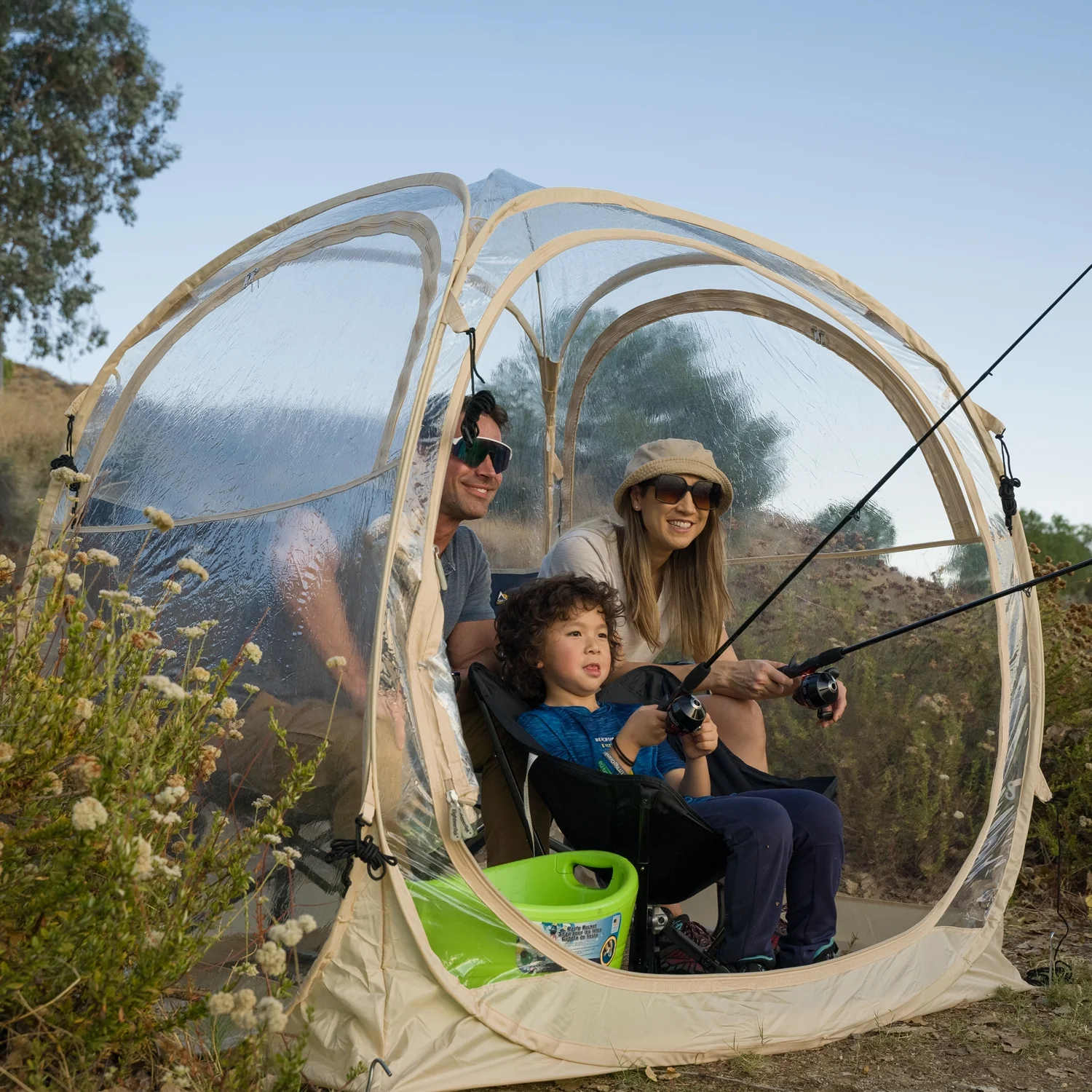 Four-Person Weatherproof Pop-Up Sports Pod Tent Shelter(Beige) - Image 4
