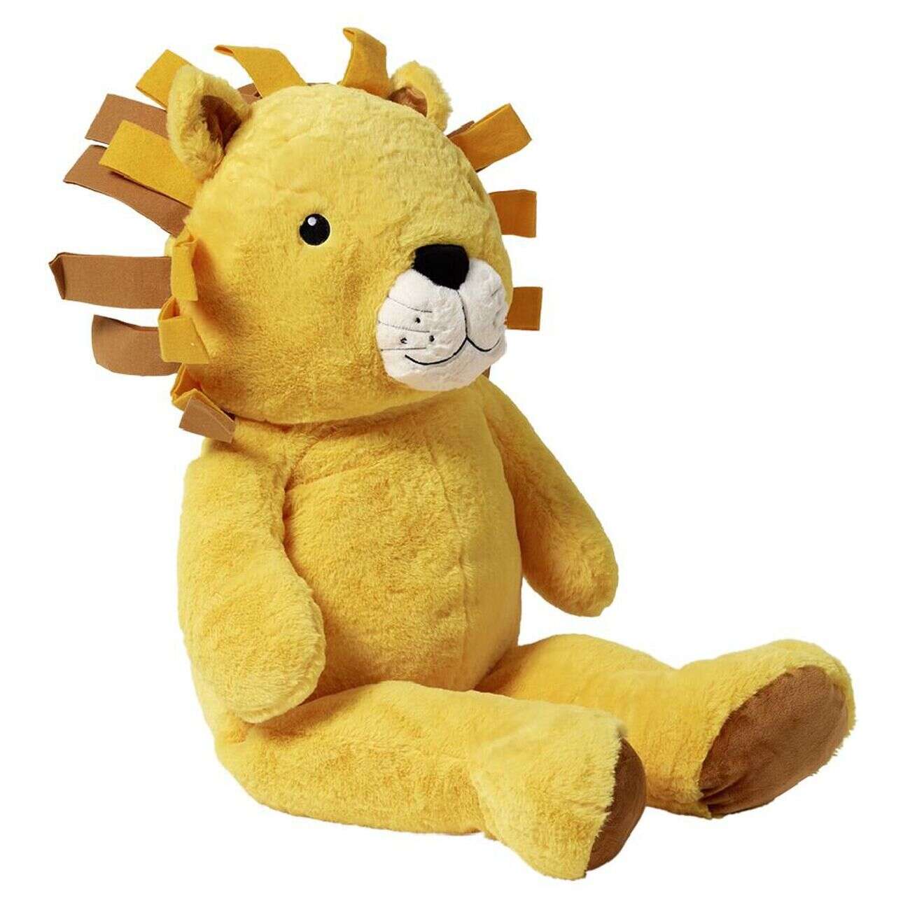 Peluche lion polyester 100x40x30cm jaune