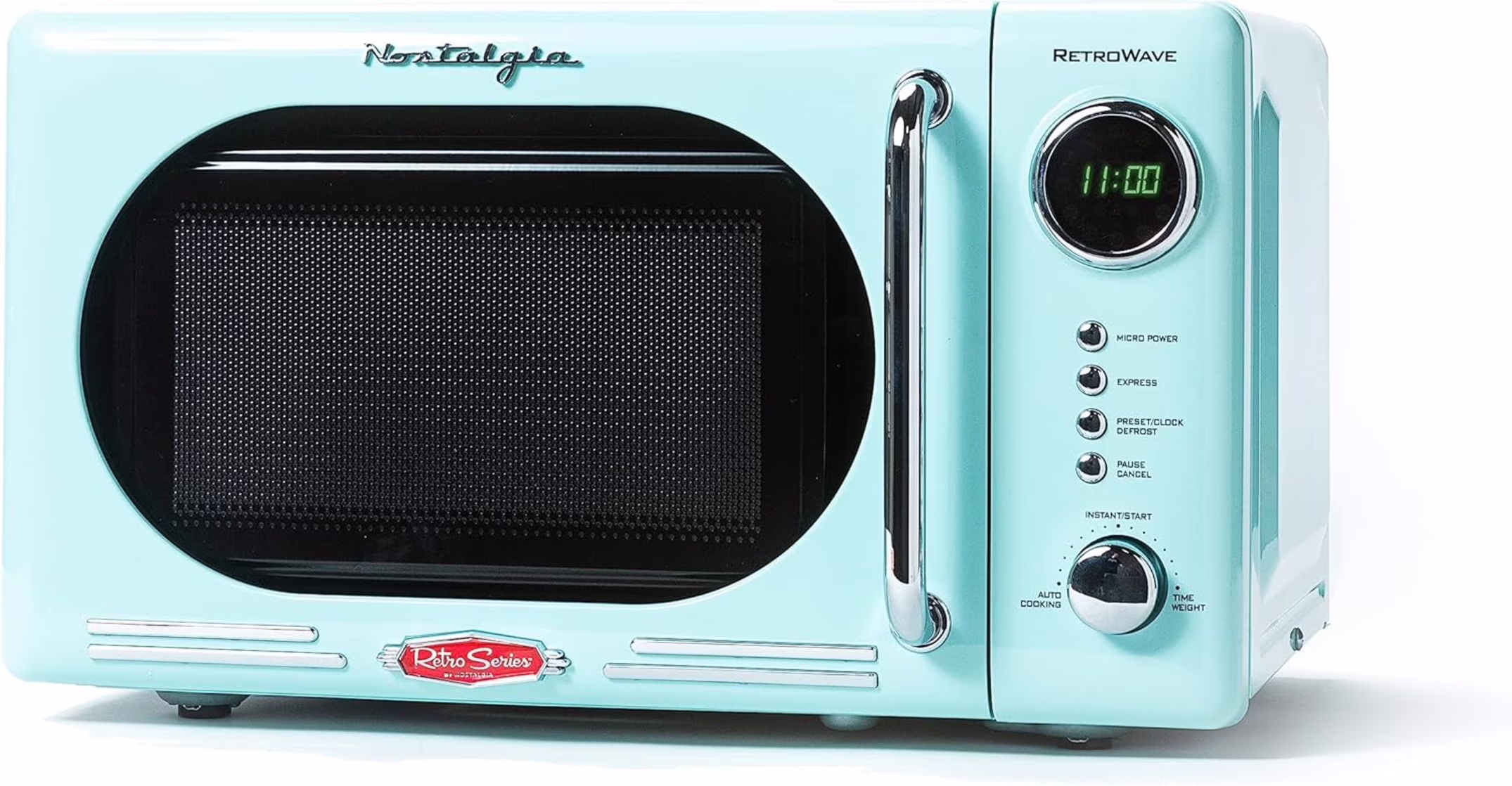Retro Microwave for Countertop 0.7 cu ft Vintage Microwave, Pink(Pink) - Image 3