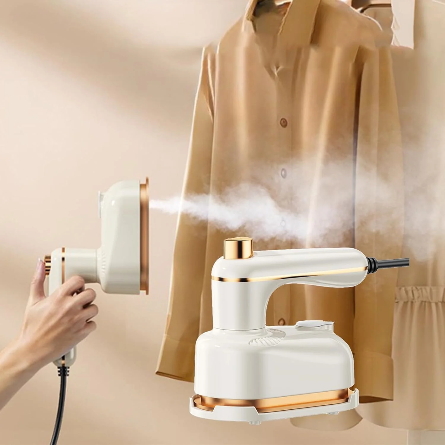 Foldable Portable Mini Handheld Travel Steam Iron For Clothes, 2 in 1 Fast Heating Hanging Ironing Machine Household Small Dormitory Clothes Ironing Tool Household Steam Iron
