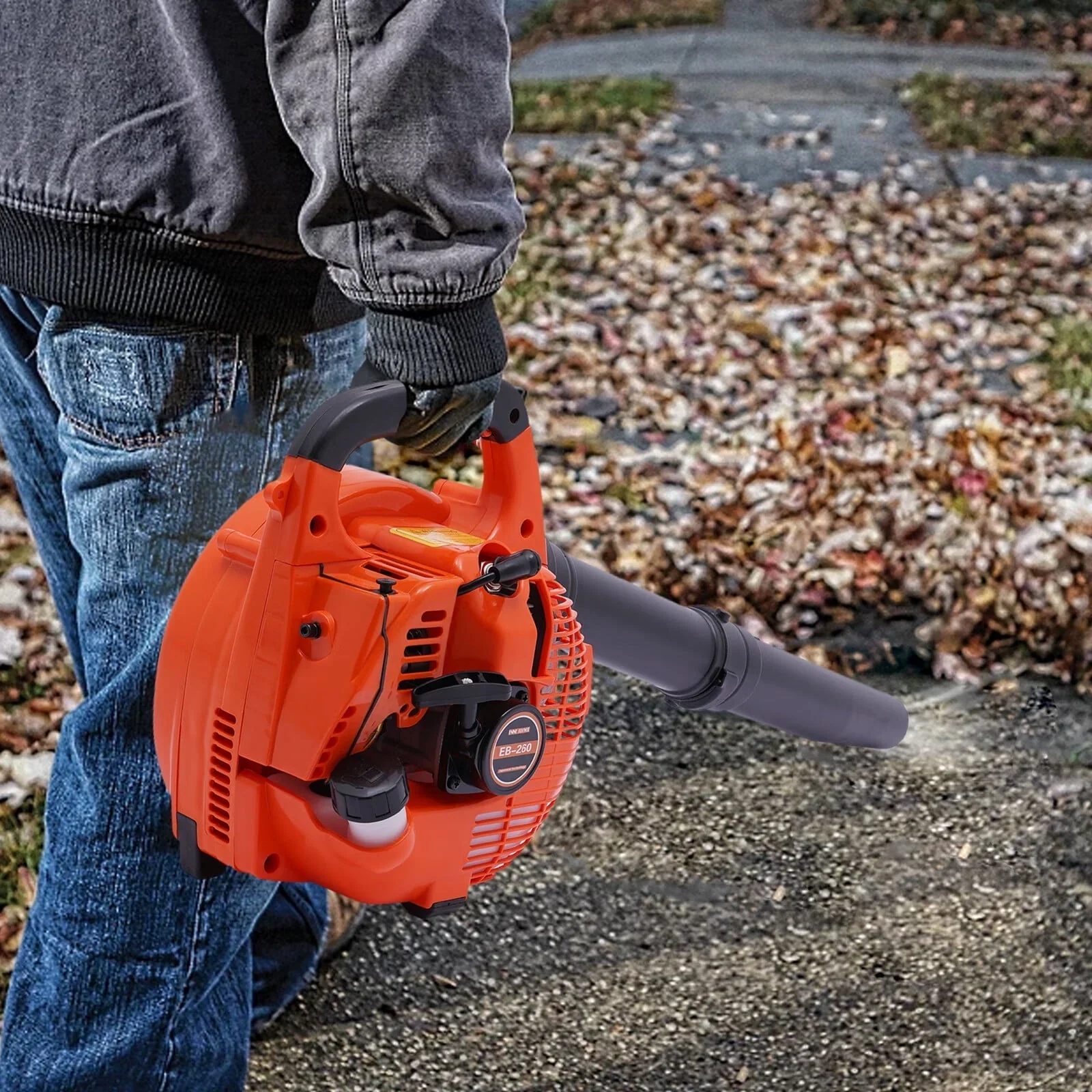 Aiqidi Gas Leaf Blower for Yard, 25.4CC 2-Stroke Gas Powered Leaf Blower Commercial Handheld Grass Lawn Garden Dust Blowing Cleaning Tool 7500Rpm