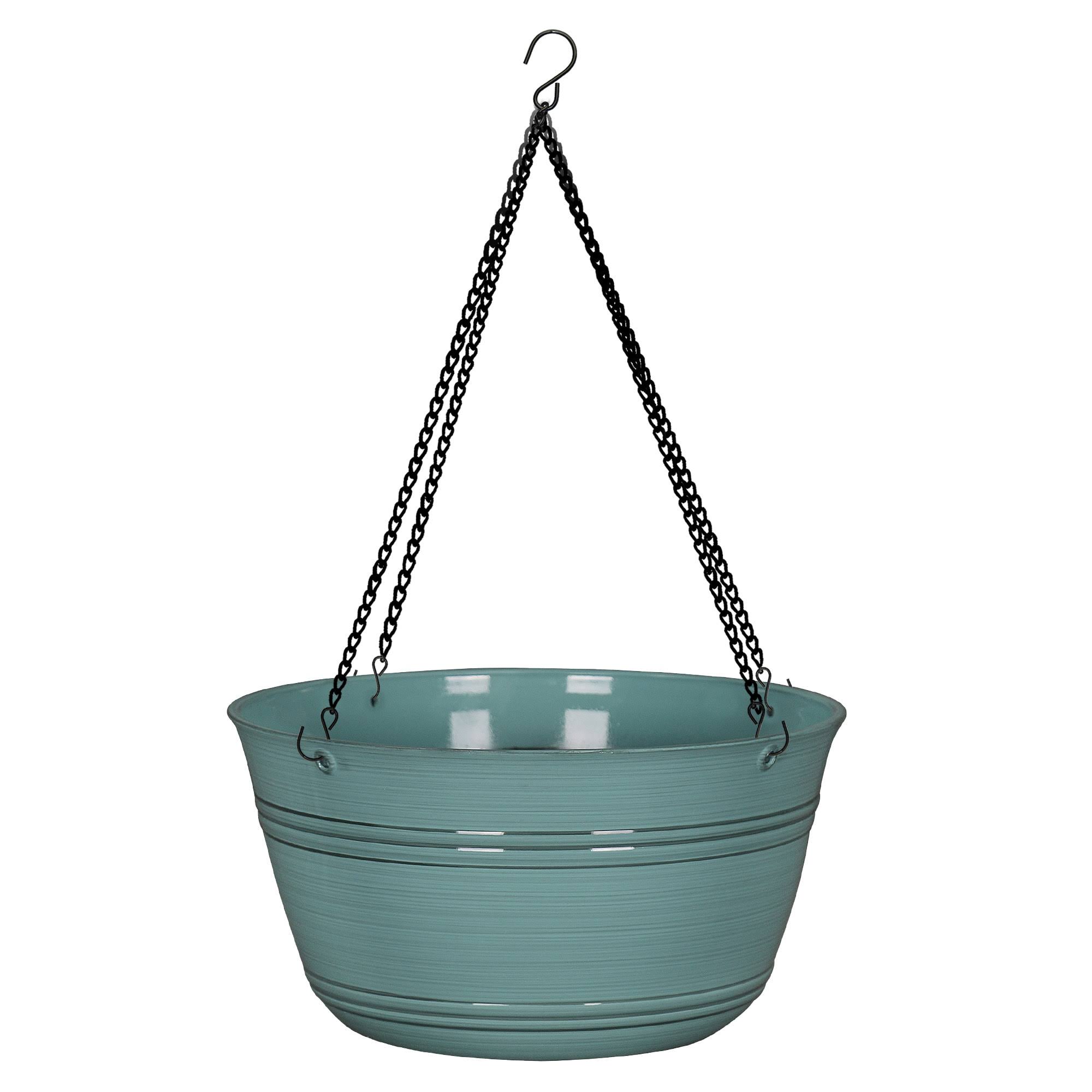 Style Selections 11.34-in W x 6.34-in H Spa Blue Resin Contemporary/Modern Indoor/Outdoor Hanging Planter | PLG4912BAG