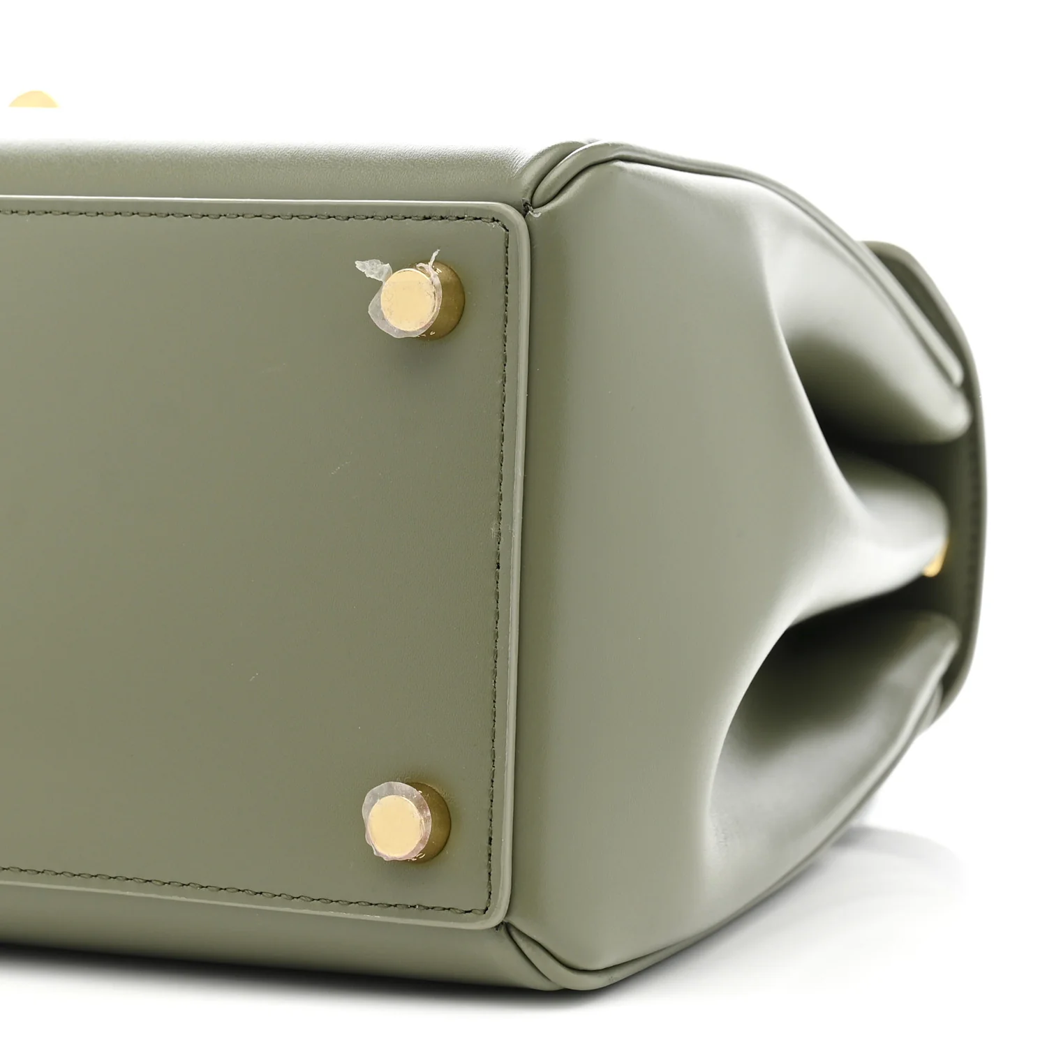 Satinated Calfskin Medium 16 Top Handle Bag Sage