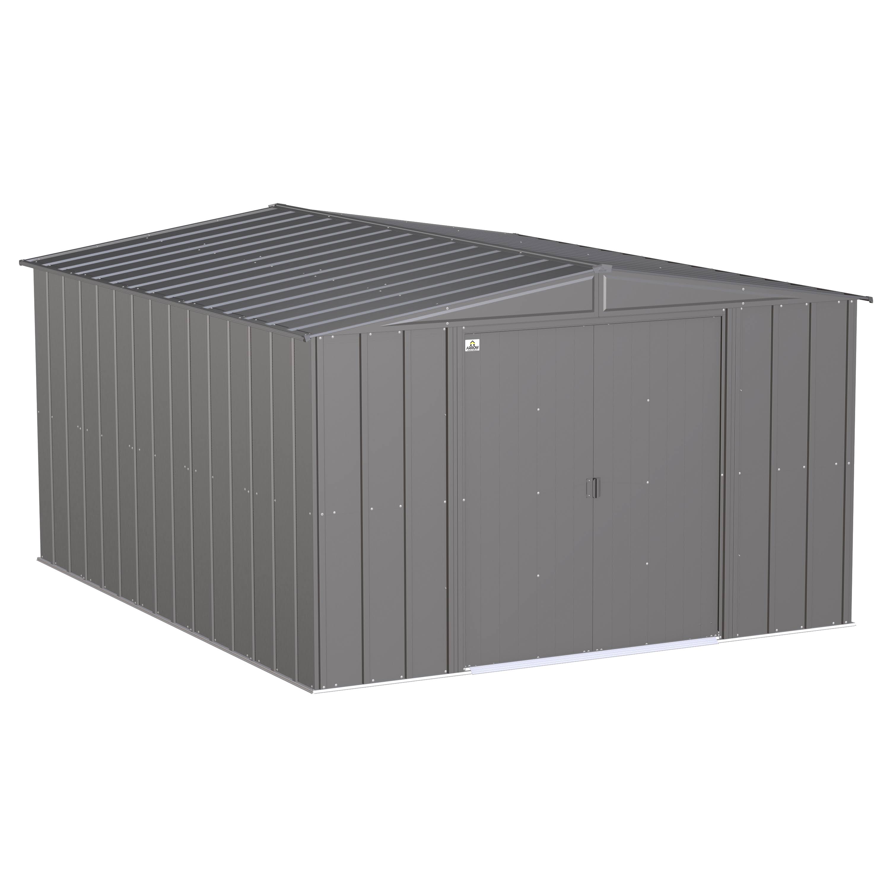 Arrow 10 ft. x 14 ft. Classic Steel Storage Shed, Charcoal