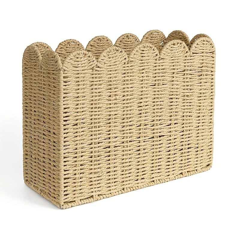 Innofiz Bohemian Paper Rope Storage Basket – Handwoven. Durable Home & Office Organizer