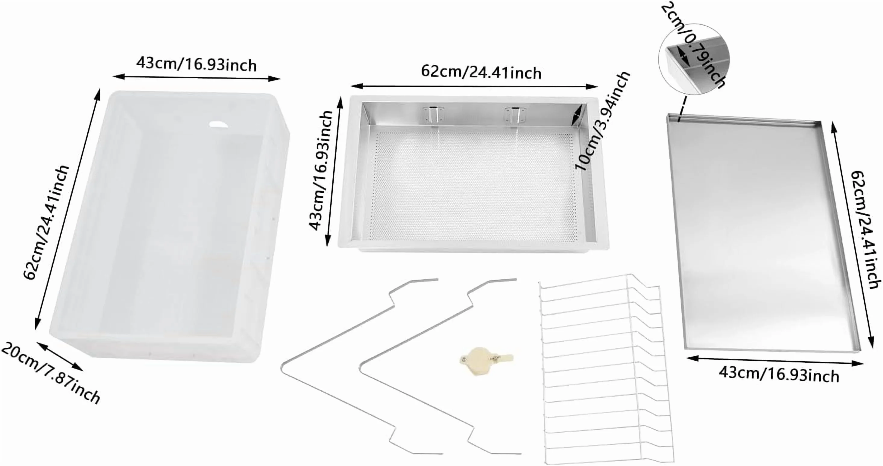 Beekeeping Uncapping Station for Honey Harvesting Ergonomic Bee Frame Uncapping Tool with Stainless Steel Drip Tray Food-Grade Plastic Tub,Honey Collection System,Professional Apiary Equipment - Image 3