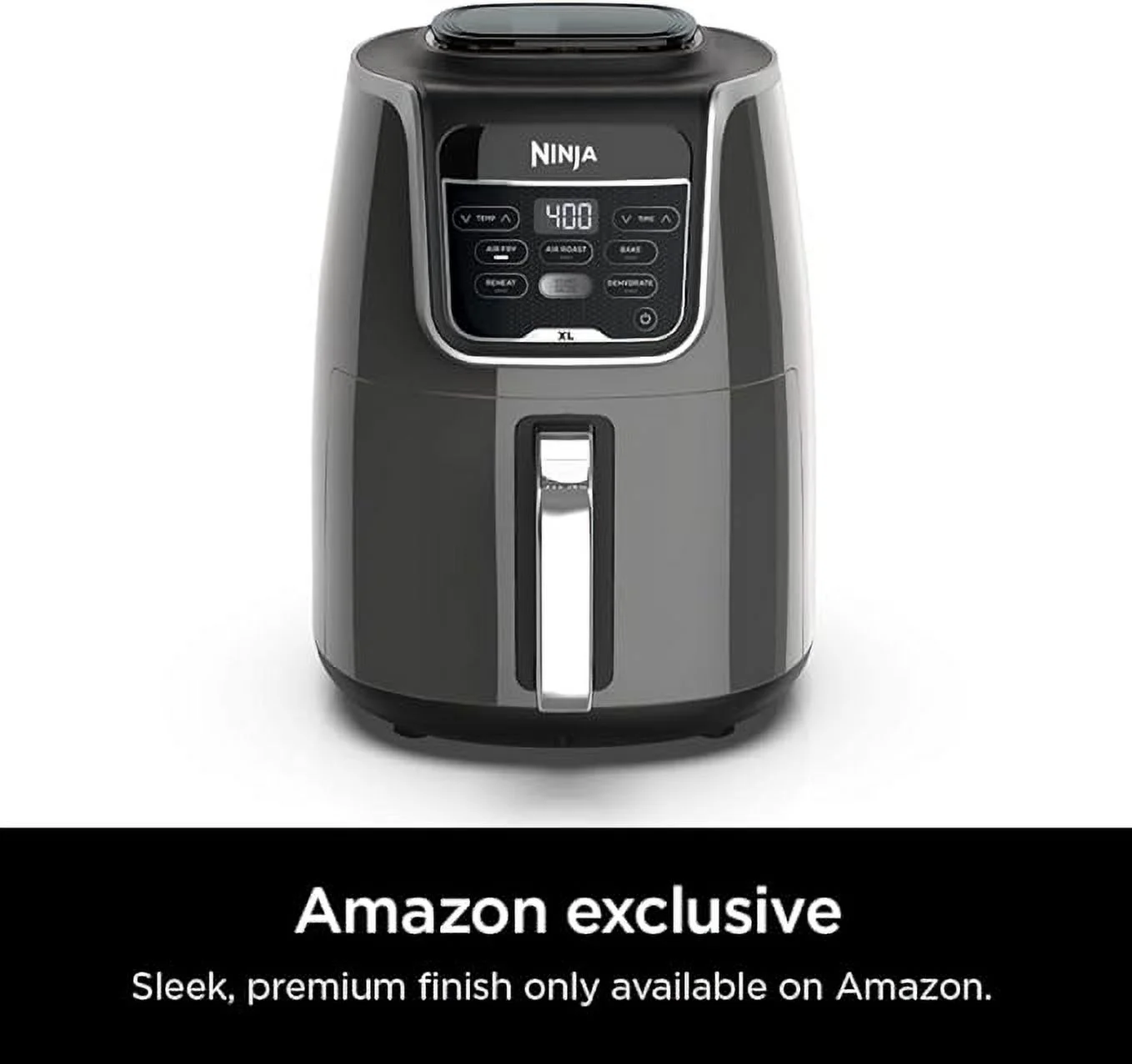 Ninja AF150AMZ Air Fryer XL, 5.5 Qt. Capacity That Can Air Fry, Air Roast, Bake, Reheat & Dehydrate, with Dishwasher Safe, Nonstick Basket & Crisper Plate and a Chef - Inspired Recipe Guide, Grey