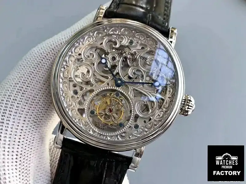 Patek Philippe Tourbillon 316L Stainless Steel Skeleton Dial