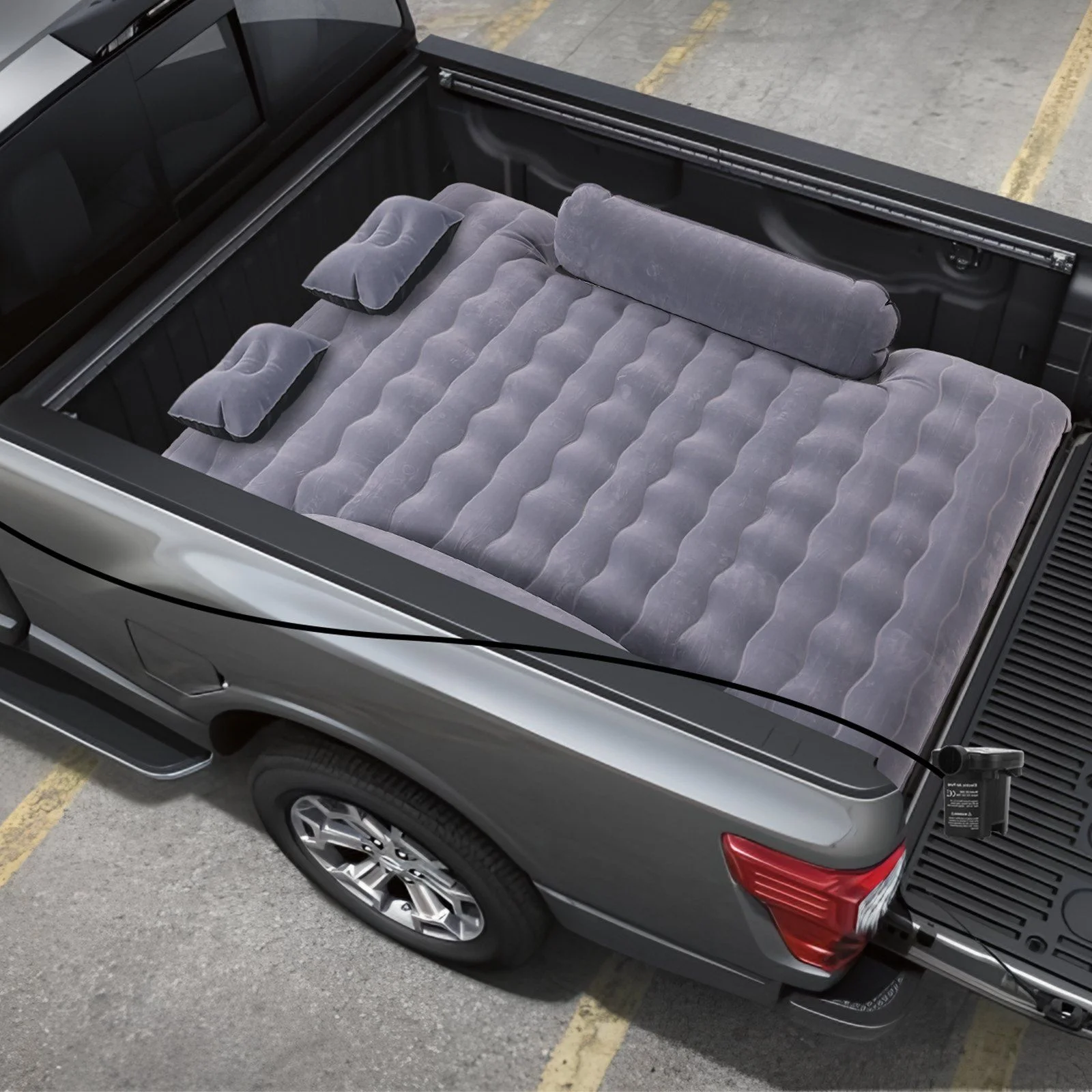 Truck Bed Air Mattress for 6-6.5 ft Beds, Inflatable Camping Mattress w/ 12V Pump, 2 Pillows Bag, Fits Ford F150/250/350, Chevy Silverado, Dodge Ram - Image 8