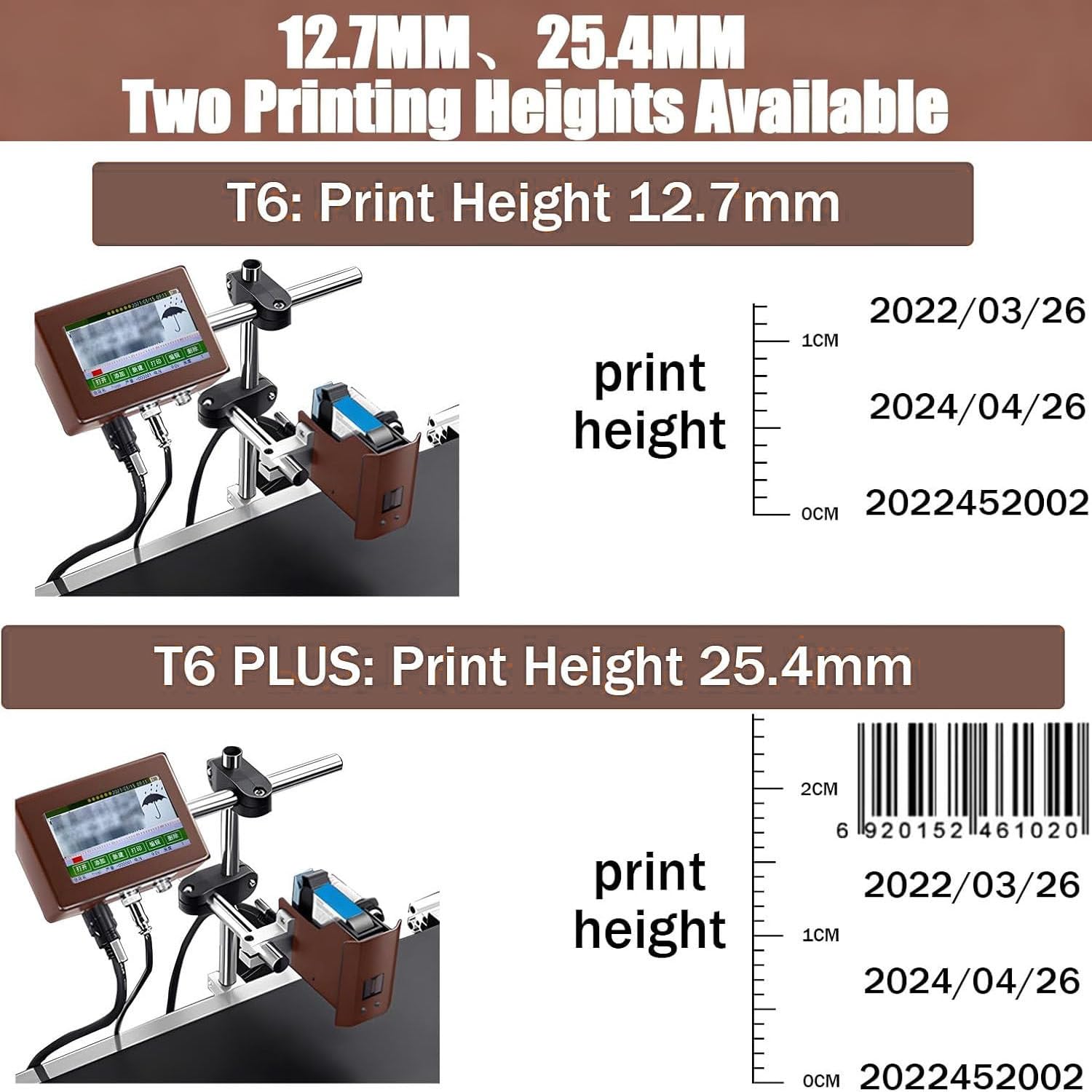 Inkjet Coding Machine, Online Batch Coder Automaticaly Coding & Marking Equipment For Printing Text, Number, Manufacturing/Expiry Date, Time, MRP, Qr Code, Barcode, Graphics 12.7mmWidth-Black
