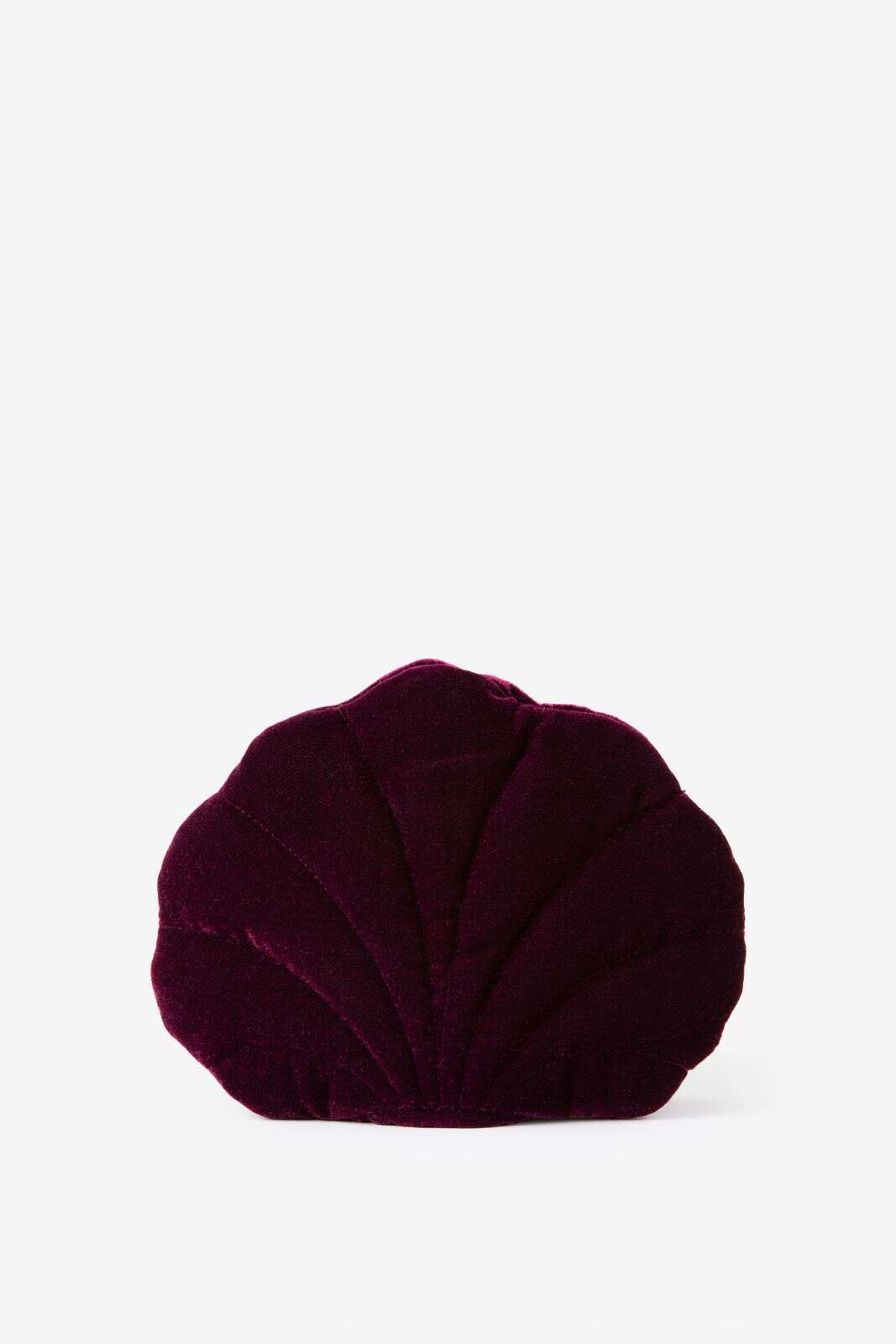 Donkerpaarse schelpvormige velvet tas