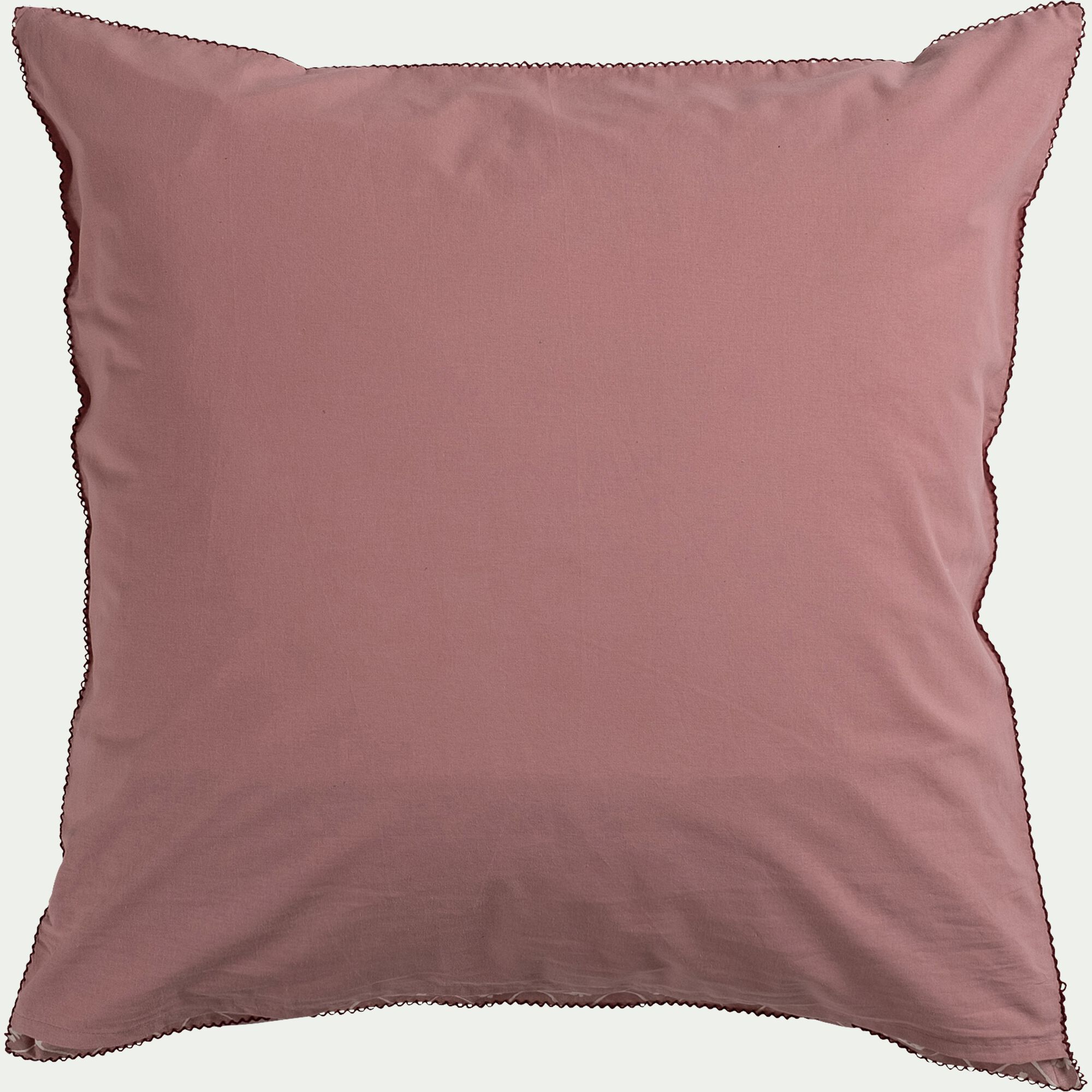 PIASTRE - Housse de couette 260x240cm et 2 taies d'oreiller 63x63cm en coton lavé - rose