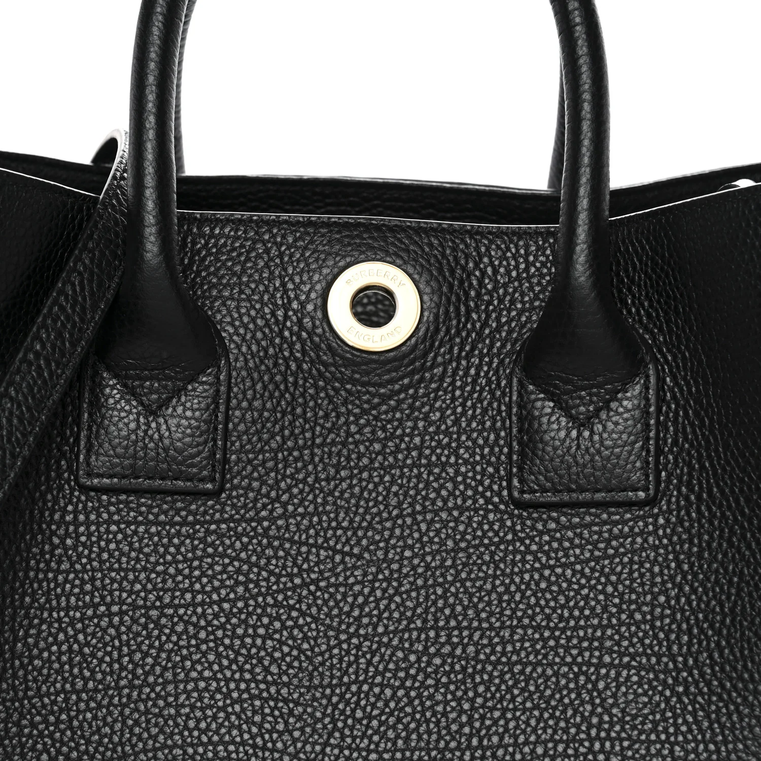 Grainy Calfskin House Check Medium Bermondsey Tote Black