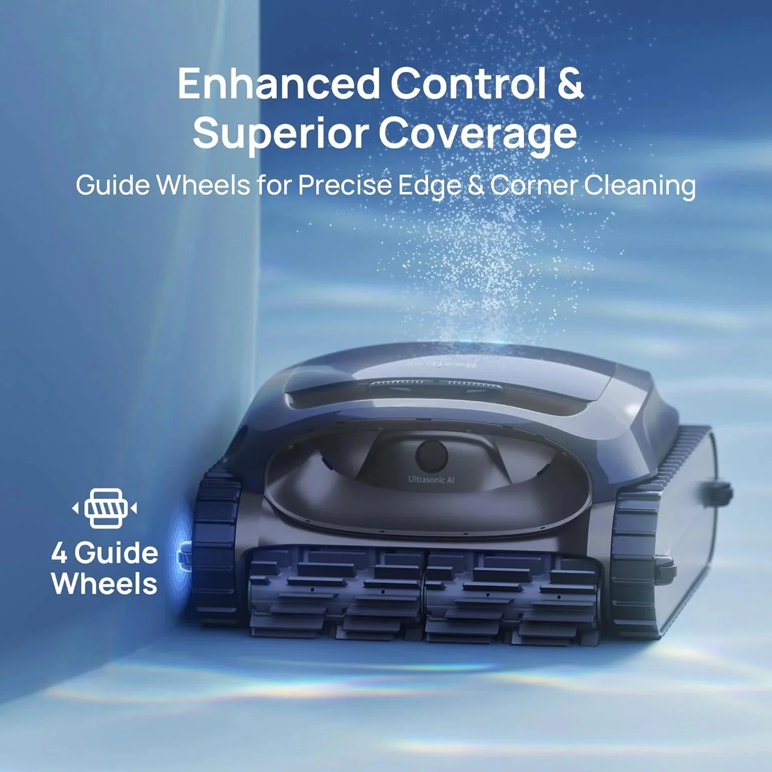 Cordless Robotic Pool Vacuum Cleaner, Smart Surface Parking, Double-pass Waterline Scrubbing, Cleans Floor, Walls, and Waterline, Above &…
