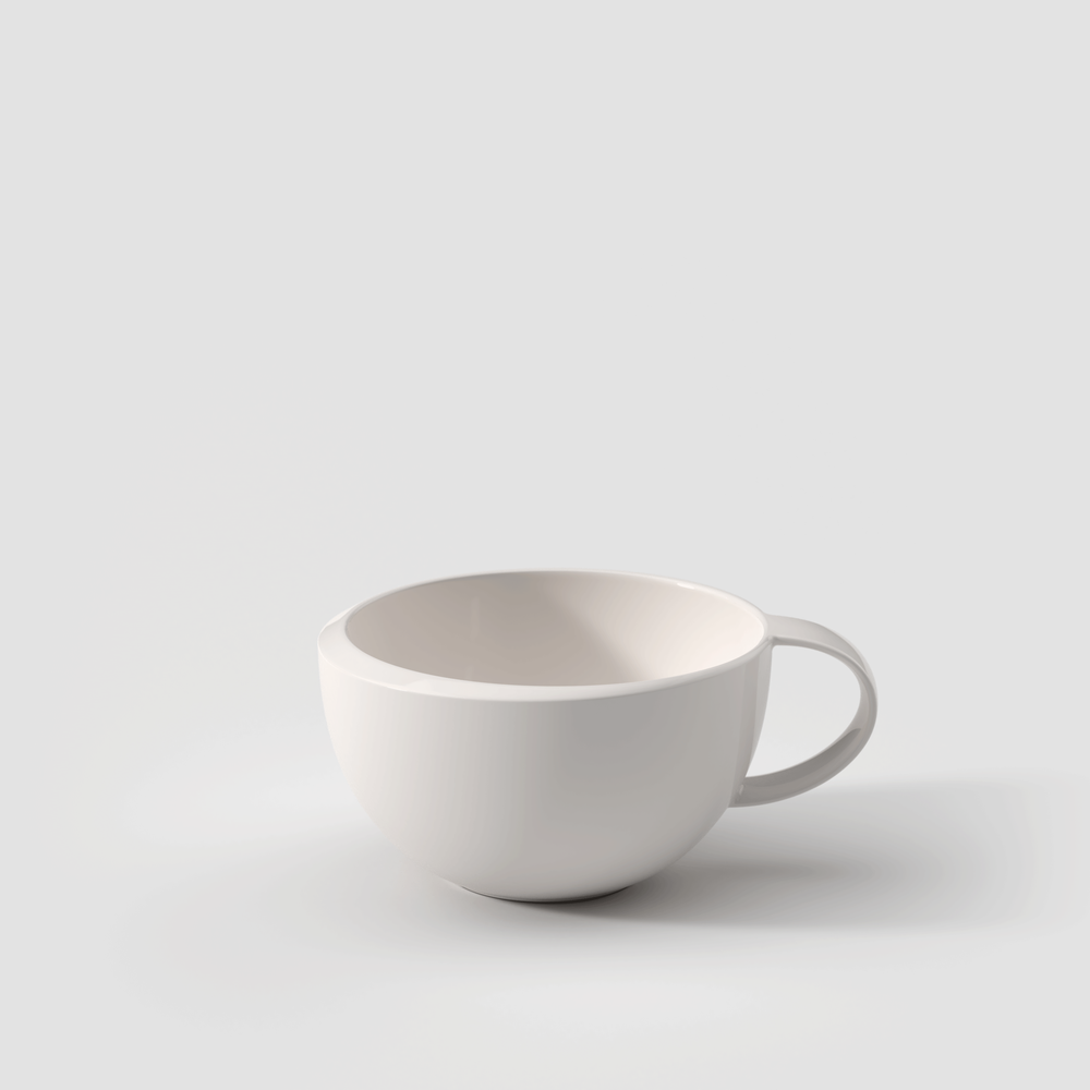 NewMoon Coffee cup - White, 6.5 oz, Premium Porcelain