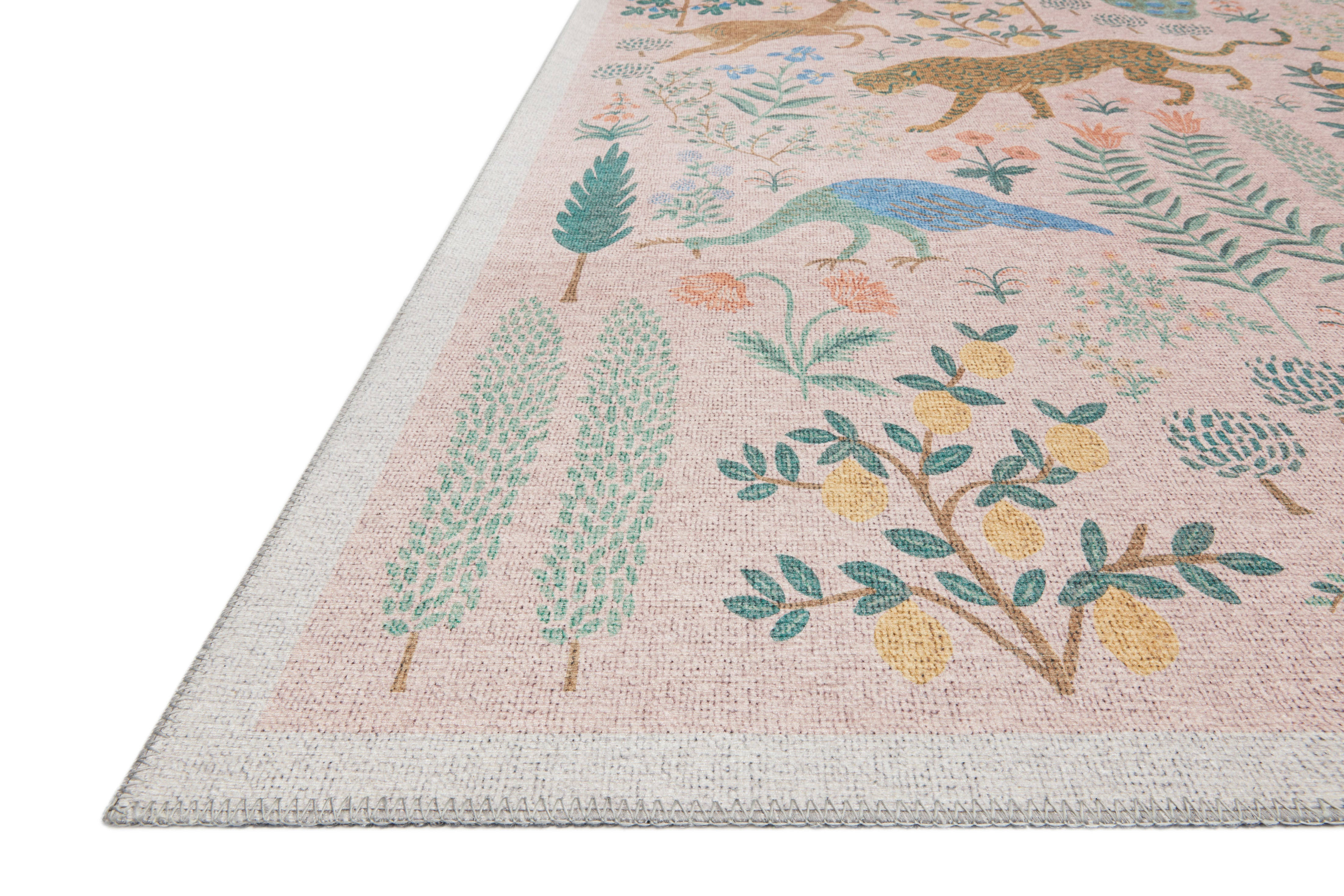 Rifle Paper Co. x Loloi Menagerie Blush Rug Size: 18