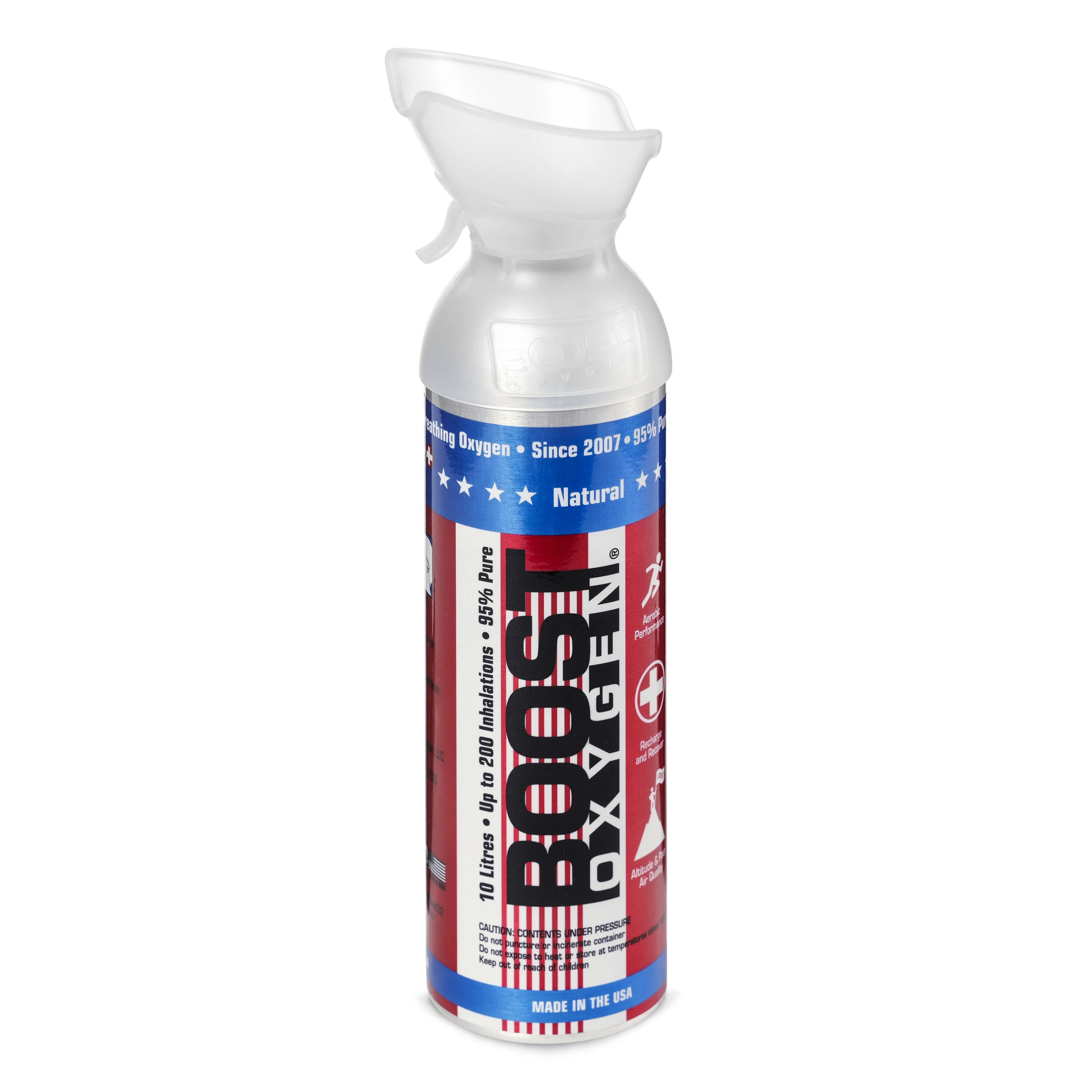 6 Pack 10 L Boost Oxygen Stars/Stripes Pure Canned Oxygen Canister, Natural