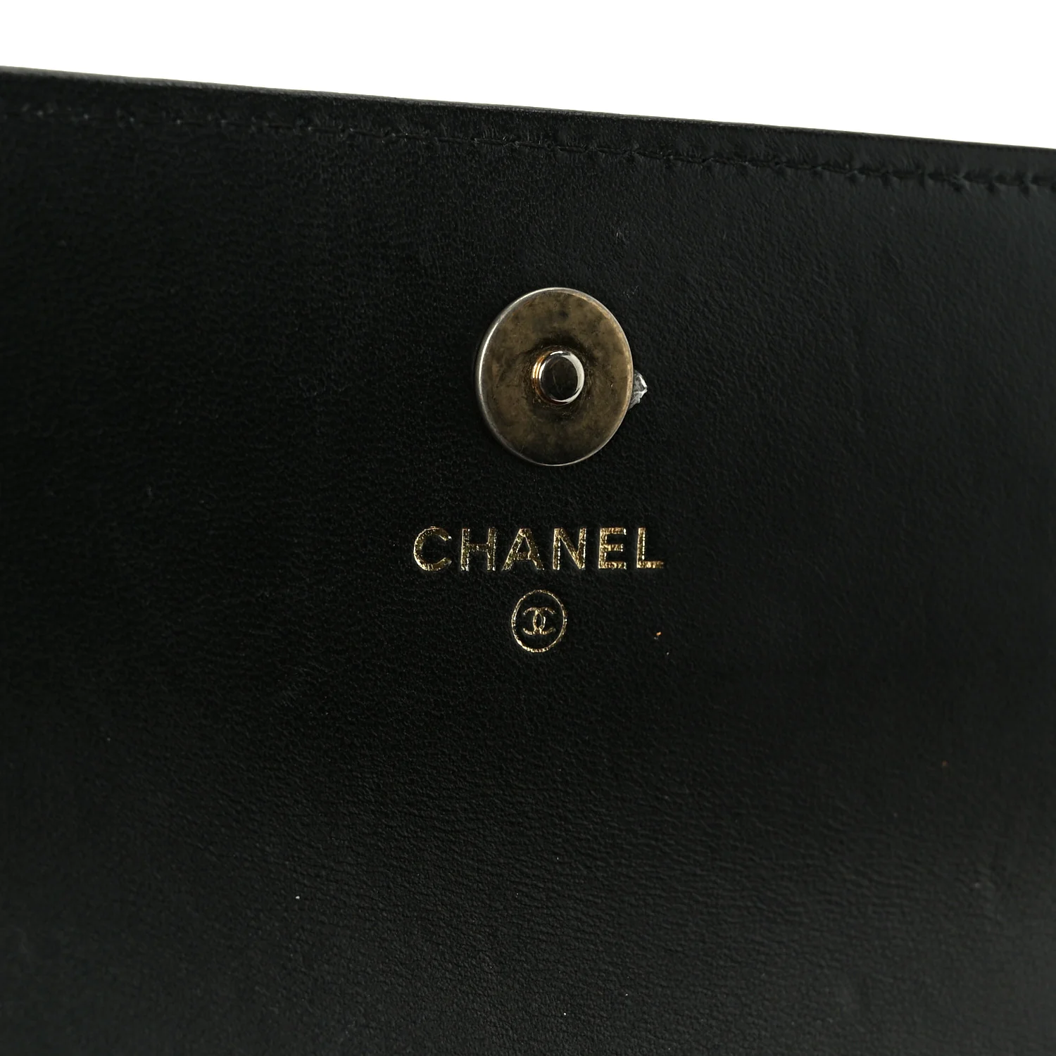 Lambskin Quilted Sweet Camellia Flap Phone Holder With Chain Black